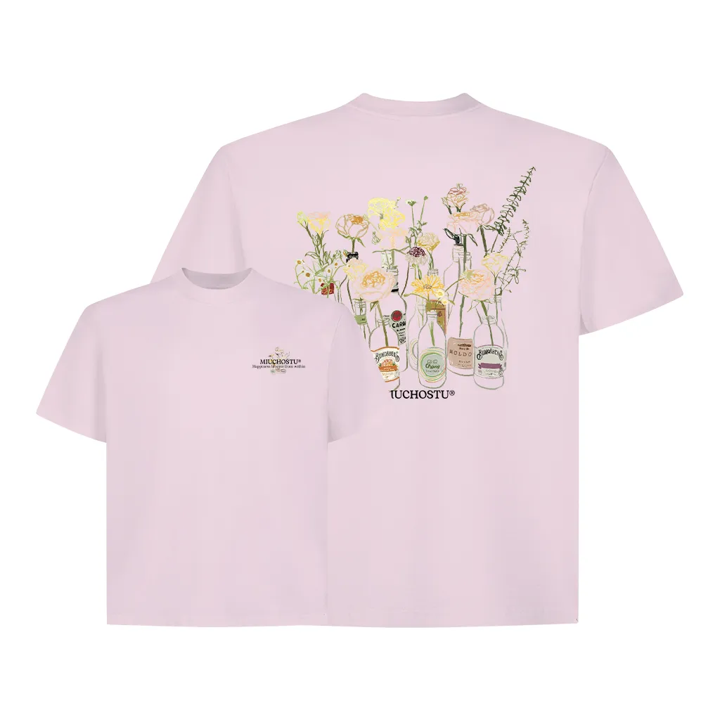 Áo thun boxy in hình bông hoa nhiều màu 2605 Miucho chất vải cotton co giãn 2c thoáng mát in mix