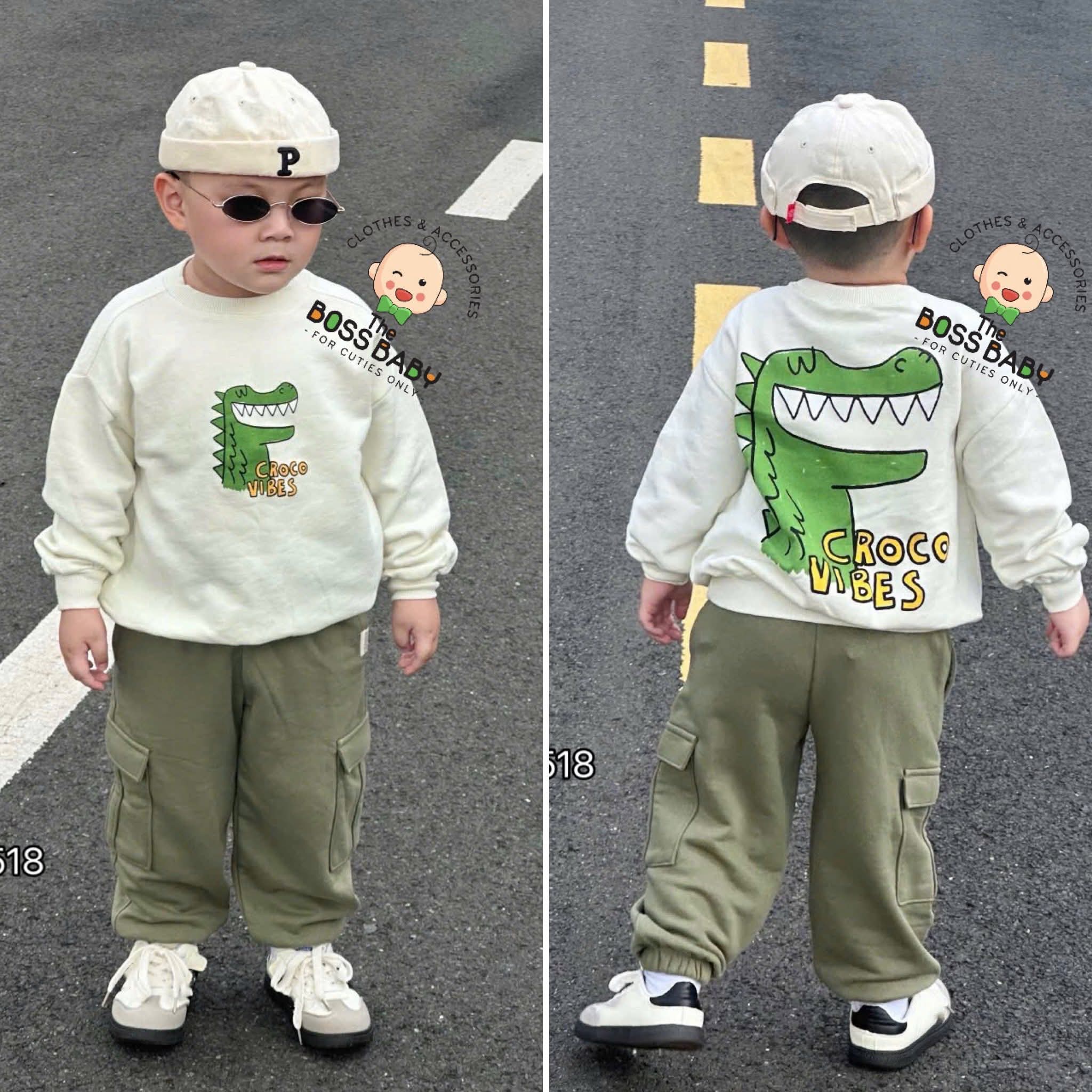 Set bộ nỉ bông kem rêu khủng long_thumbnail_3