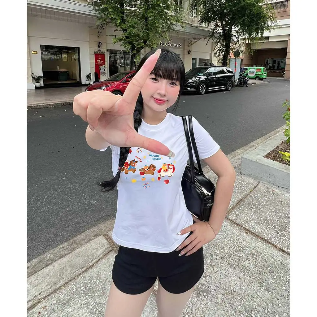 Áo thun baby tee Tết Bính Ngọ Miucho vải cotton thoáng mát dày dặn cổ tròn in mix 2923_thumbnail_2