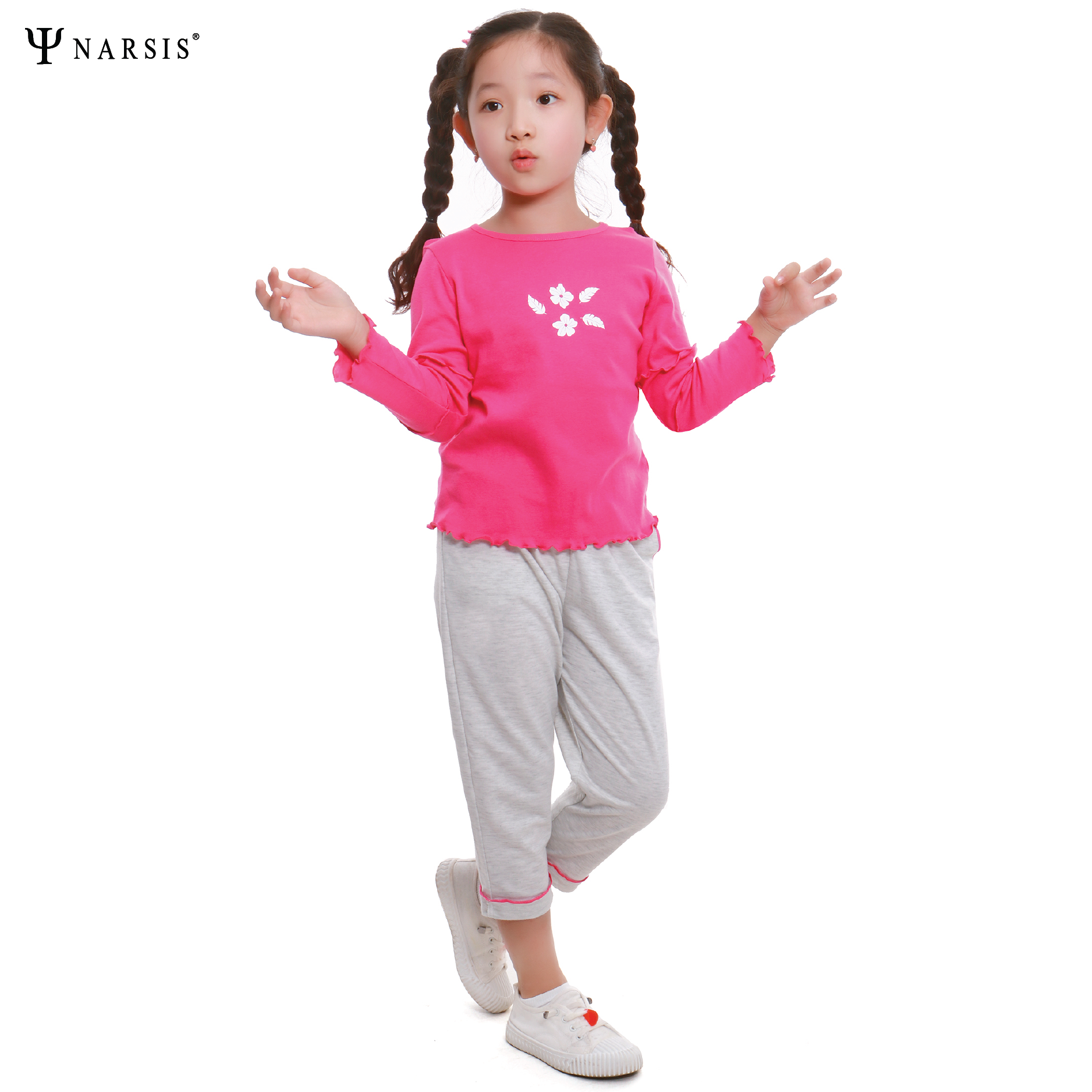 BỘ THU ĐÔNG BÉ GÁI KM9043A NARSIS CHẤT LIỆU THOÁNG MÁT, DỄ CHỊU, THOẢI MÁI CẢ NGÀY, DỄ VẬN ĐỘNG_thumbnail_1