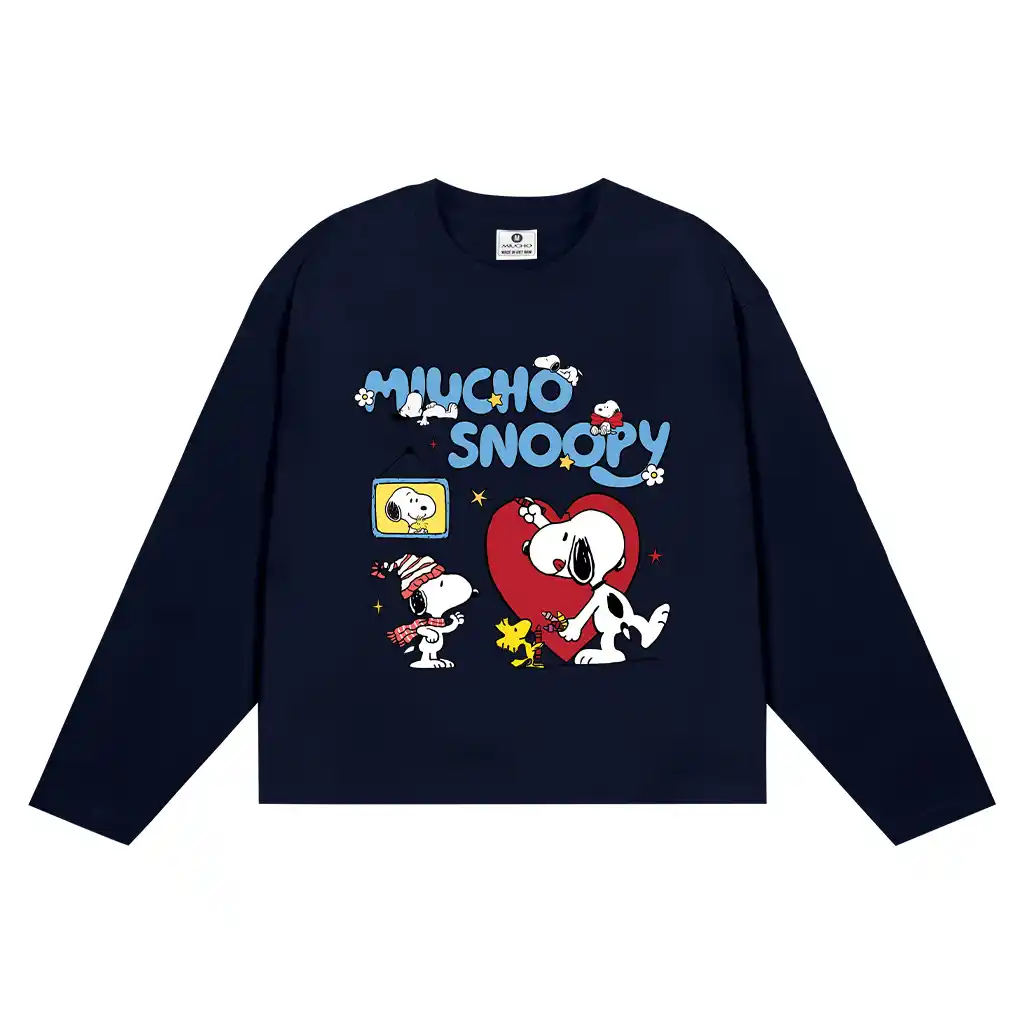 Áo thun boxy nam nữ Miucho vải cotton dày dặn thoáng mát tay dài chuẩn form Snoopy in mix 2772_thumbnail_12