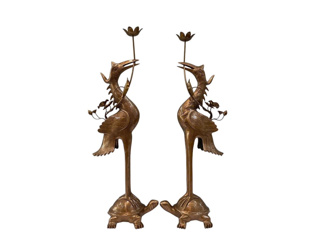 Bộ ngũ sự hoa văn rồng đúc đồng đỏ cao 70cm _thumbnail_6