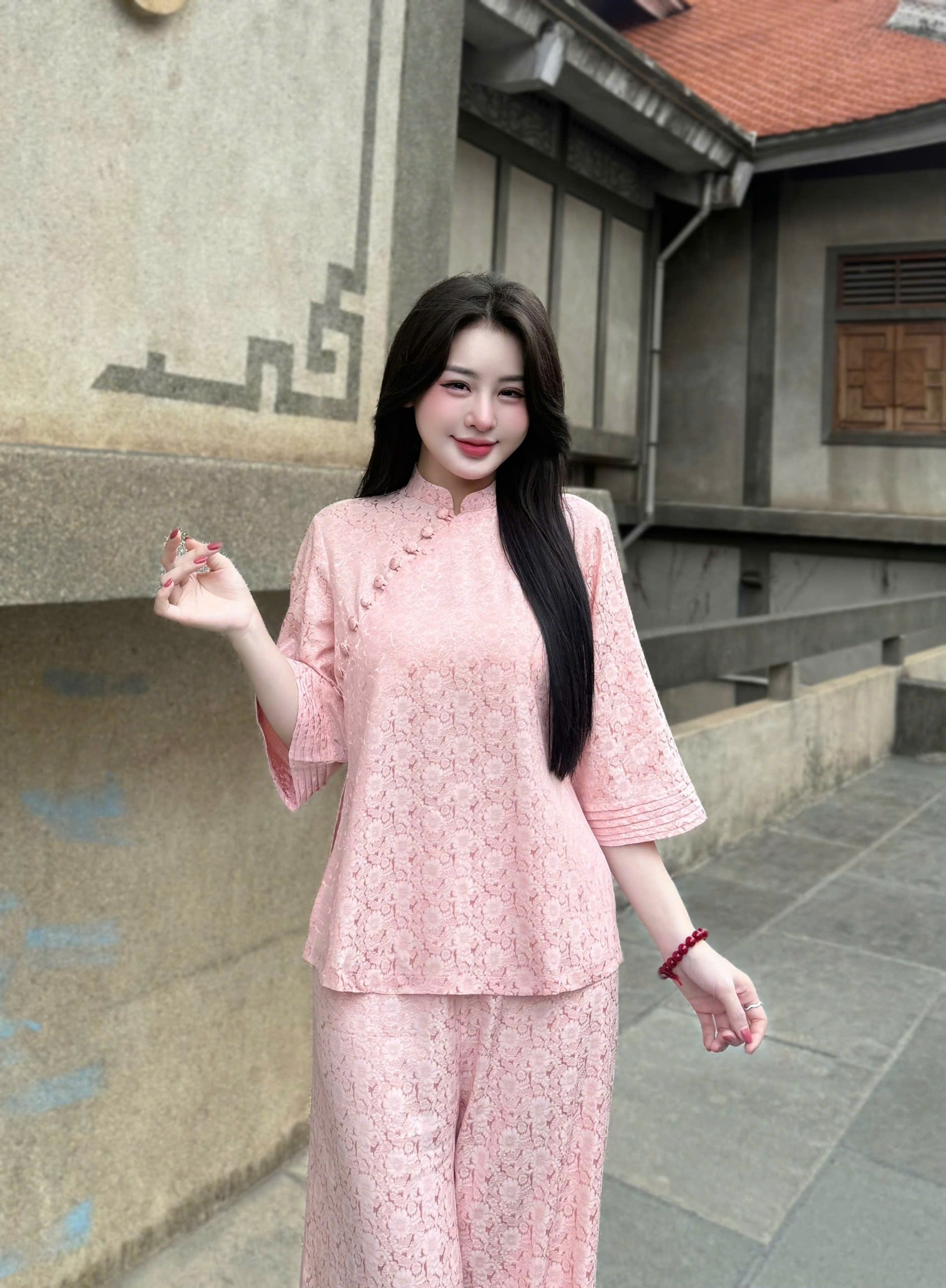 PP342 Pháp phục lễ chùa cao cấp Tinh Nhi tay xếp ly_thumbnail_14