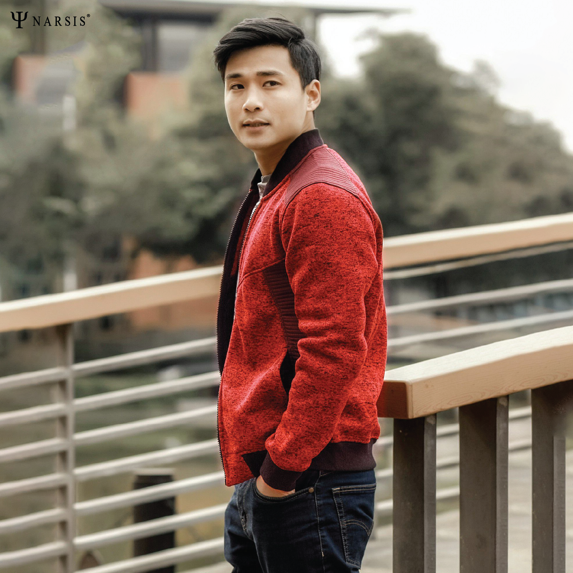 ÁO NAM BOMBER THỂ THAO D7098 NARSIS VẢI LEN COTTON ẤM ÁP, THOÁNG MÁT, GIỮ ẤM TỐT, MỀM MẠI_thumbnail_5