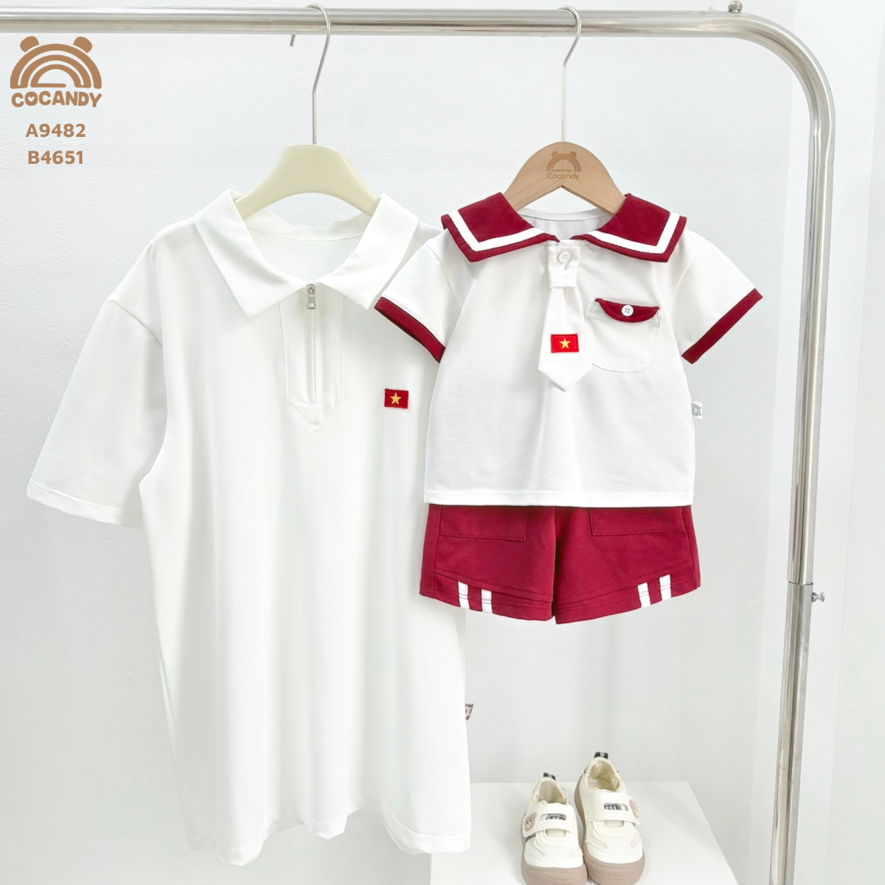 Áo cộc TRẮNG polo nẹp vai NAM