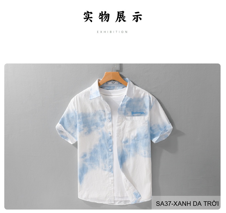 SA37 - Áo sơ mi nam tay ngắn cổ lật in hoa tie-dye phong cách Hàn Quốc mùa hè_thumbnail_19
