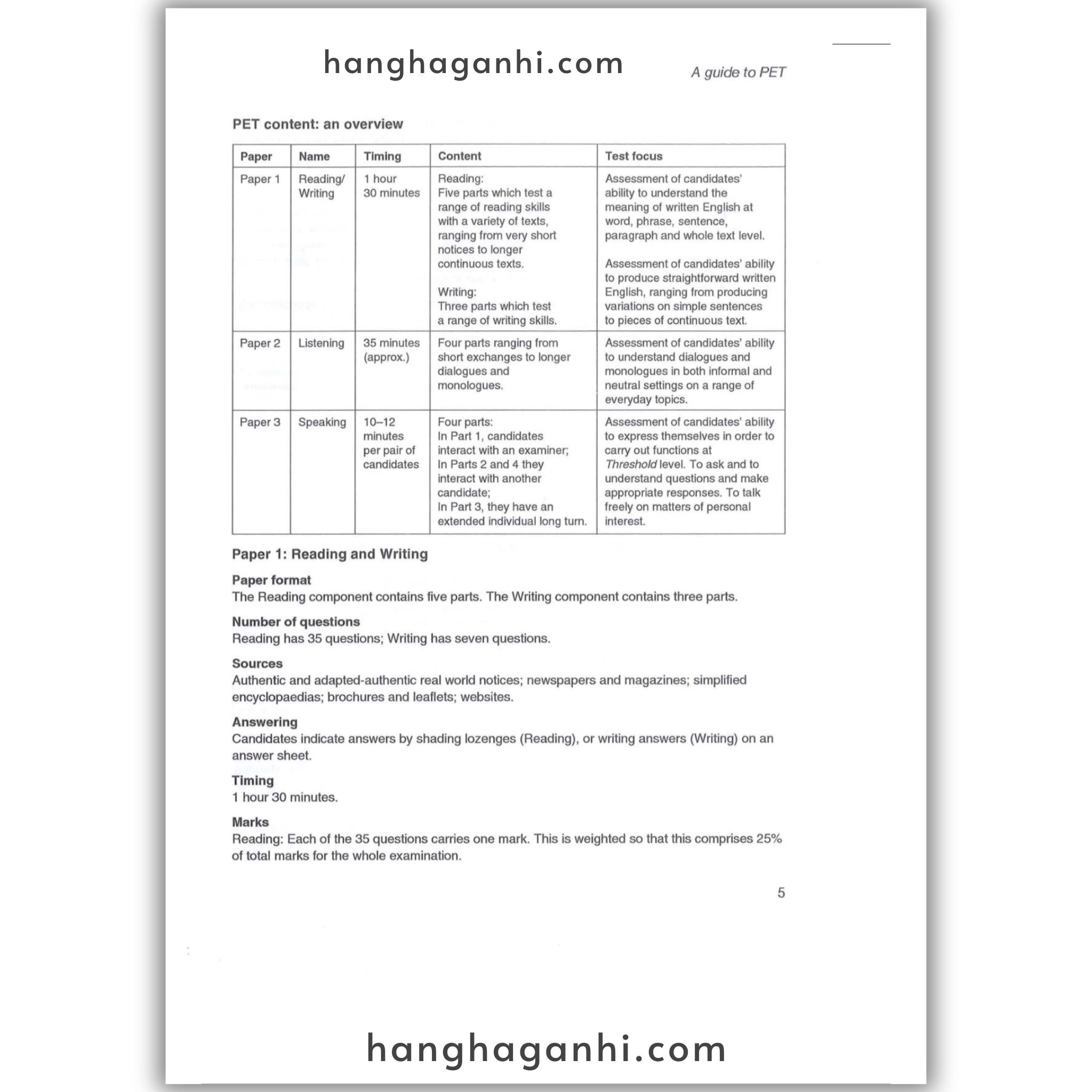 [Sách] Cambridge English Preliminary – Preliminary English Test (PET) 5 With Answers_thumbnail_1