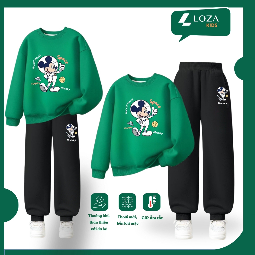 Set bộ nỉ bé trai in hình Phi hành gia  - Loza Kids BI378