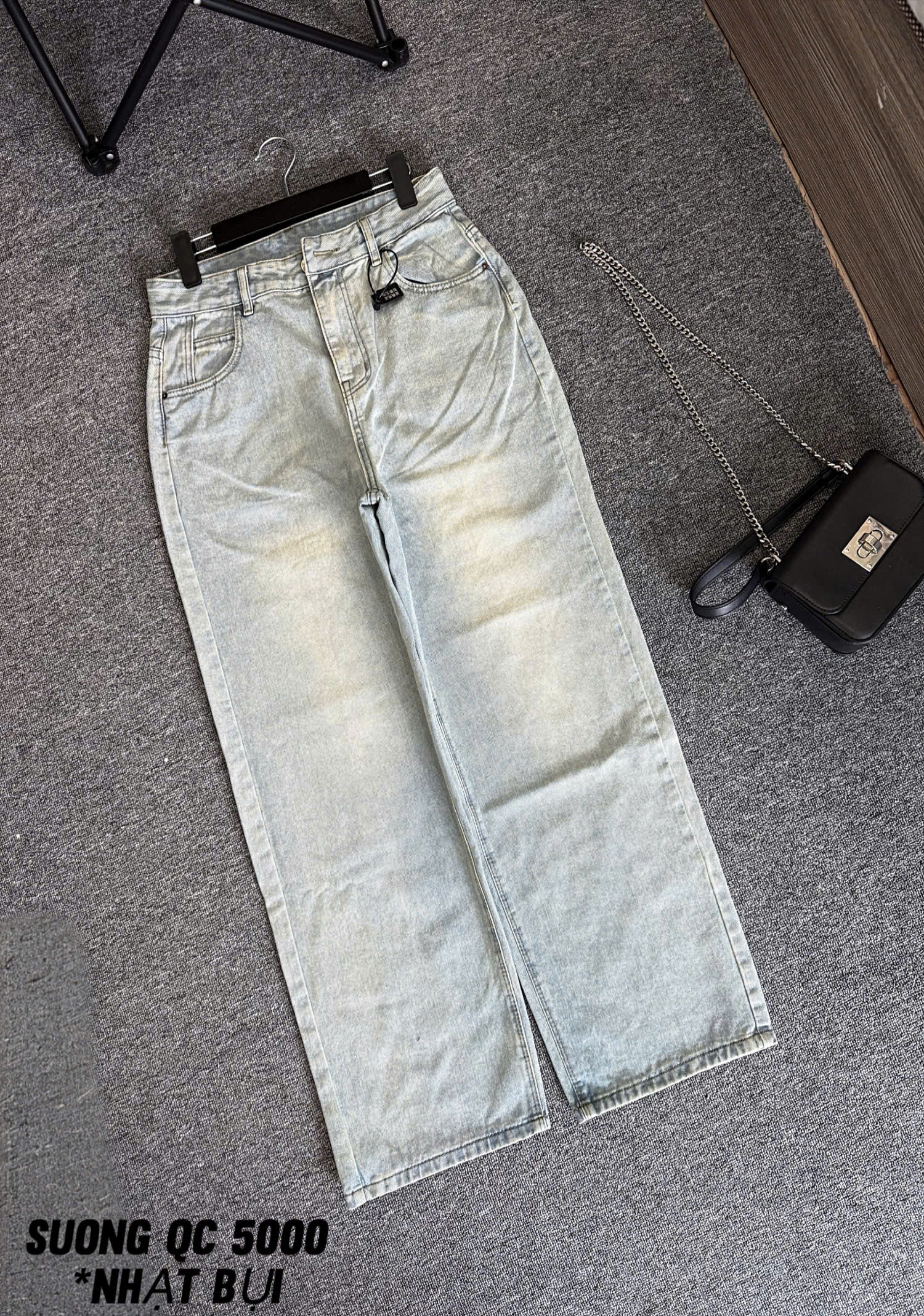 Quần jean ống suông lưng cao basic mới bigsize QJ5000 dành cho nàng béo mập từ 55-90kg_thumbnail_9