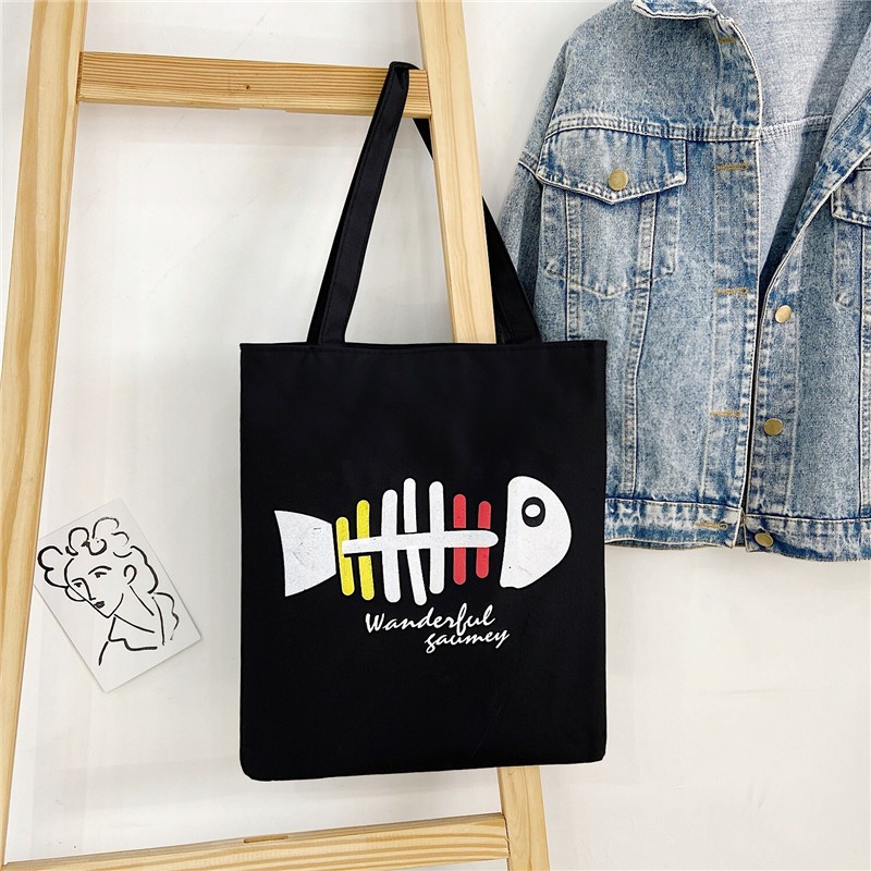 Túi tote phong cách Hàn Quốc in hình - Túi vải canvas có túi phụ kích thước 33x37cm đựng vừa A4 và laptop - TOTE07_thumbnail_10