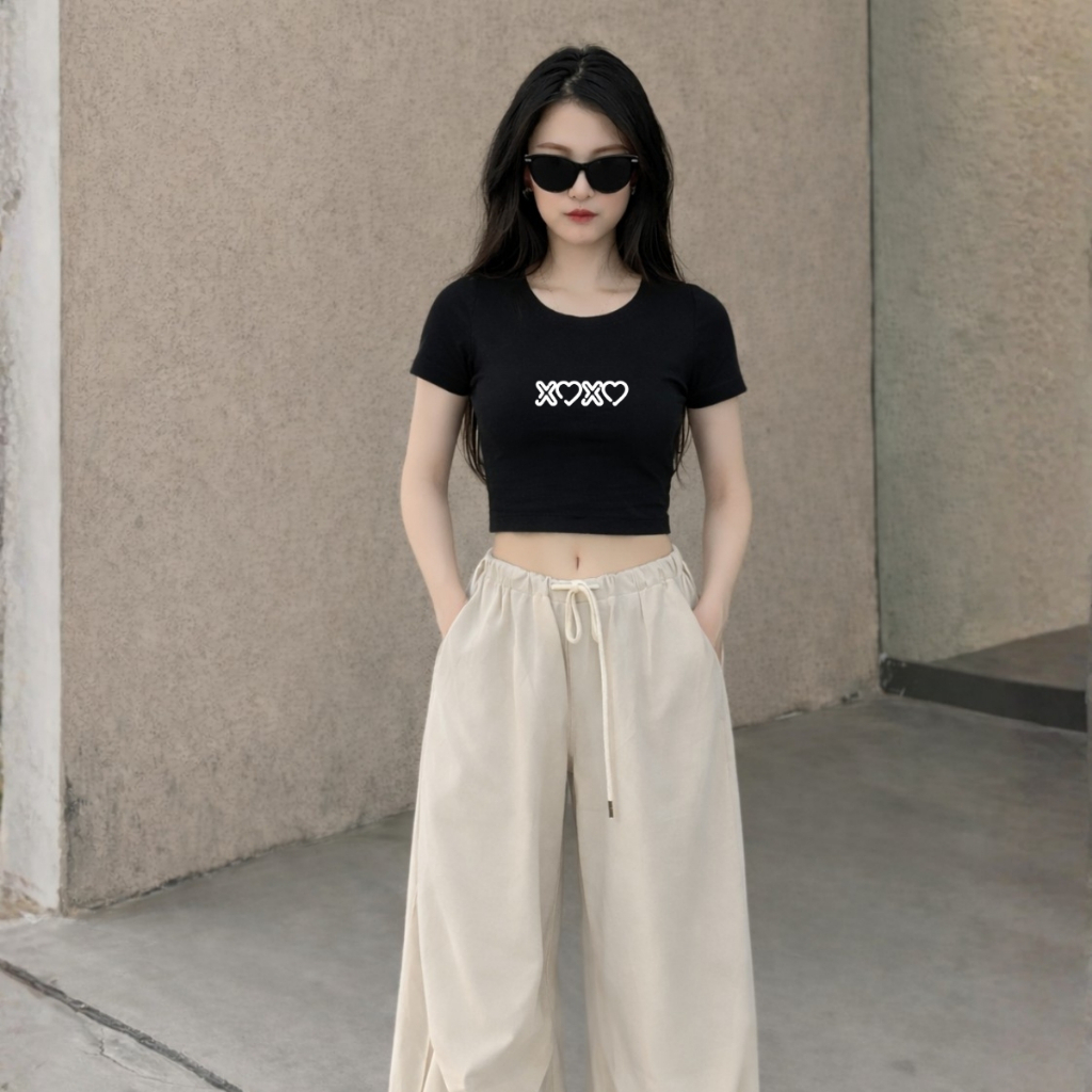 Áo croptop nữ hình XOXO trái tim dáng ôm chất thun cotton local brand WETEE - WC1156_thumbnail_2