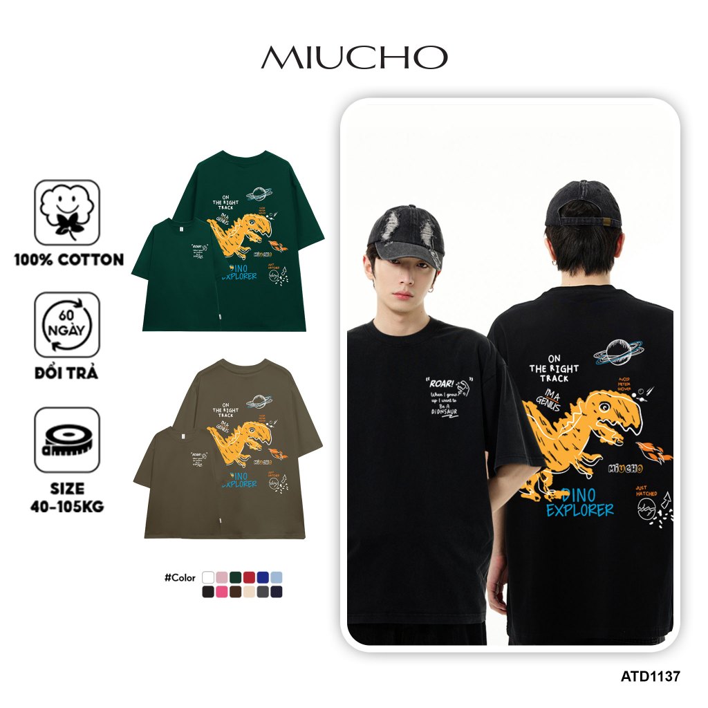 Áo thun nam form rộng ATD1137 Miucho Man tay ngắn áo phông cổ tròn in mix_thumbnail_1