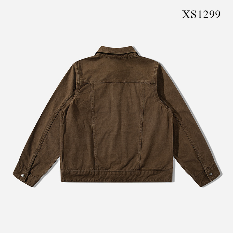 Áo giặt, phai màu và mã hóa Phong cách tiền cũ hợp thời trang 2025 Áo khoác bảo hộ lao động nam đa năng_thumbnail_6