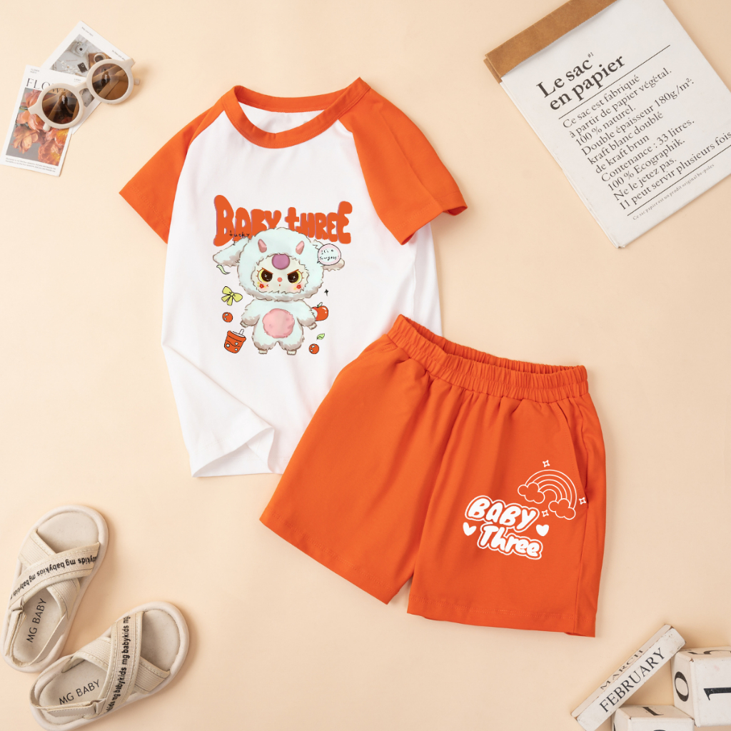 Bộ đồ bé gái phối màu in hình 'Baby Three' - Loza Kids FB273_thumbnail_2