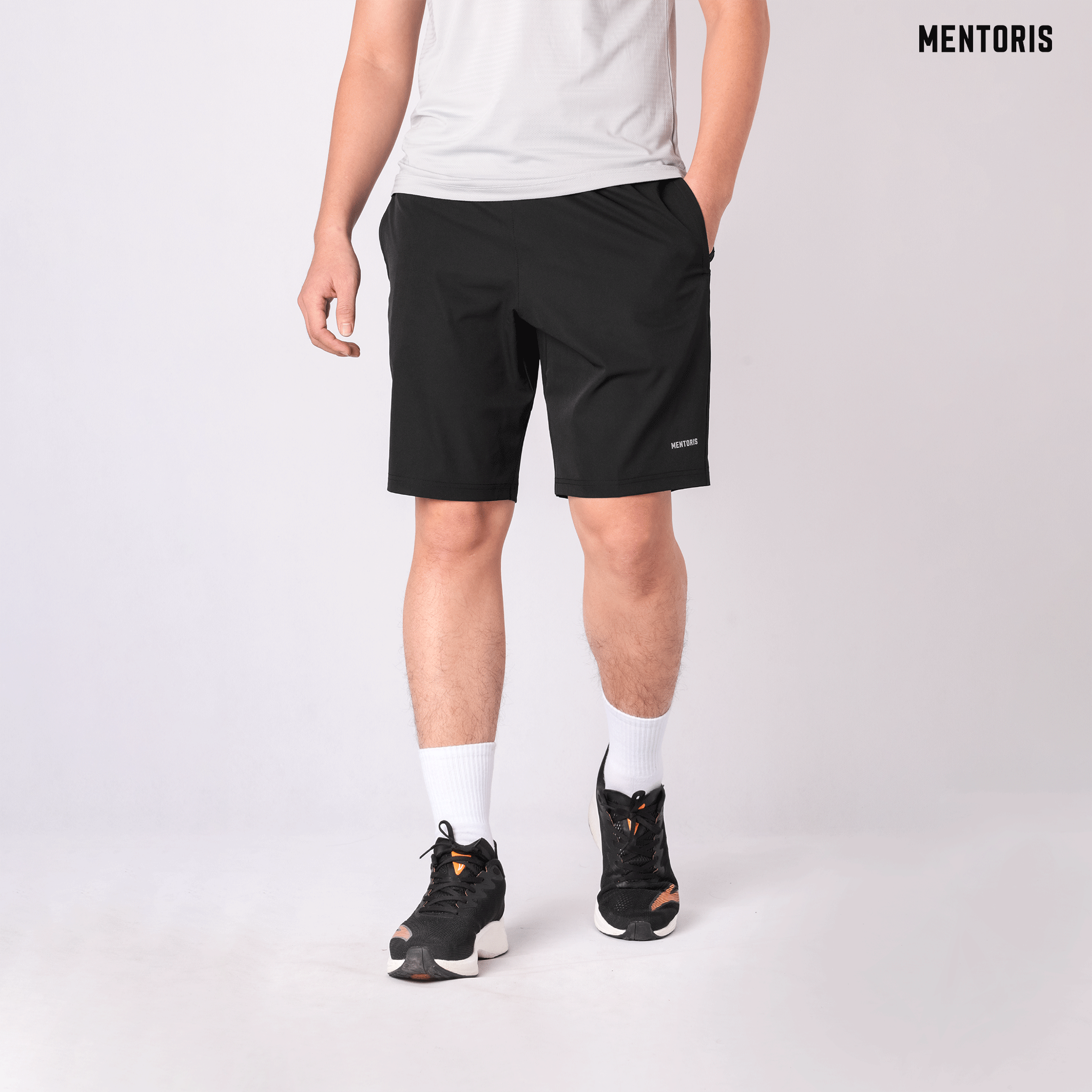 Quần đùi cạp chun Nam Mentoris vận động thoải mái, chất liệu vải gió mềm mịn thoáng mát MSR01