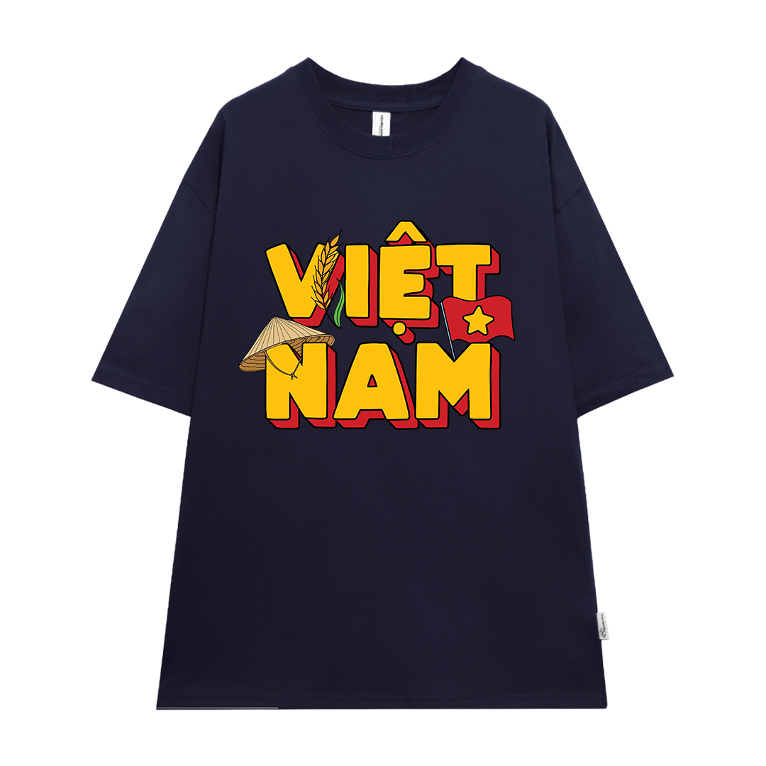 Áo thun Việt Nam tôi yêu form rộng 2118 Miucho cổ tròn vải cotton 4c 220gsm thoáng mát in mix_thumbnail_15