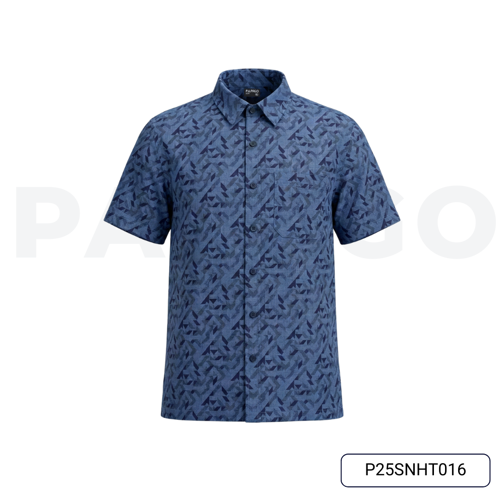 Áo sơ mi nam trung niên PAPAGO tay ngắn lai ngang - vải xô đũi in họa tiết - P25SNHT016_thumbnail_9
