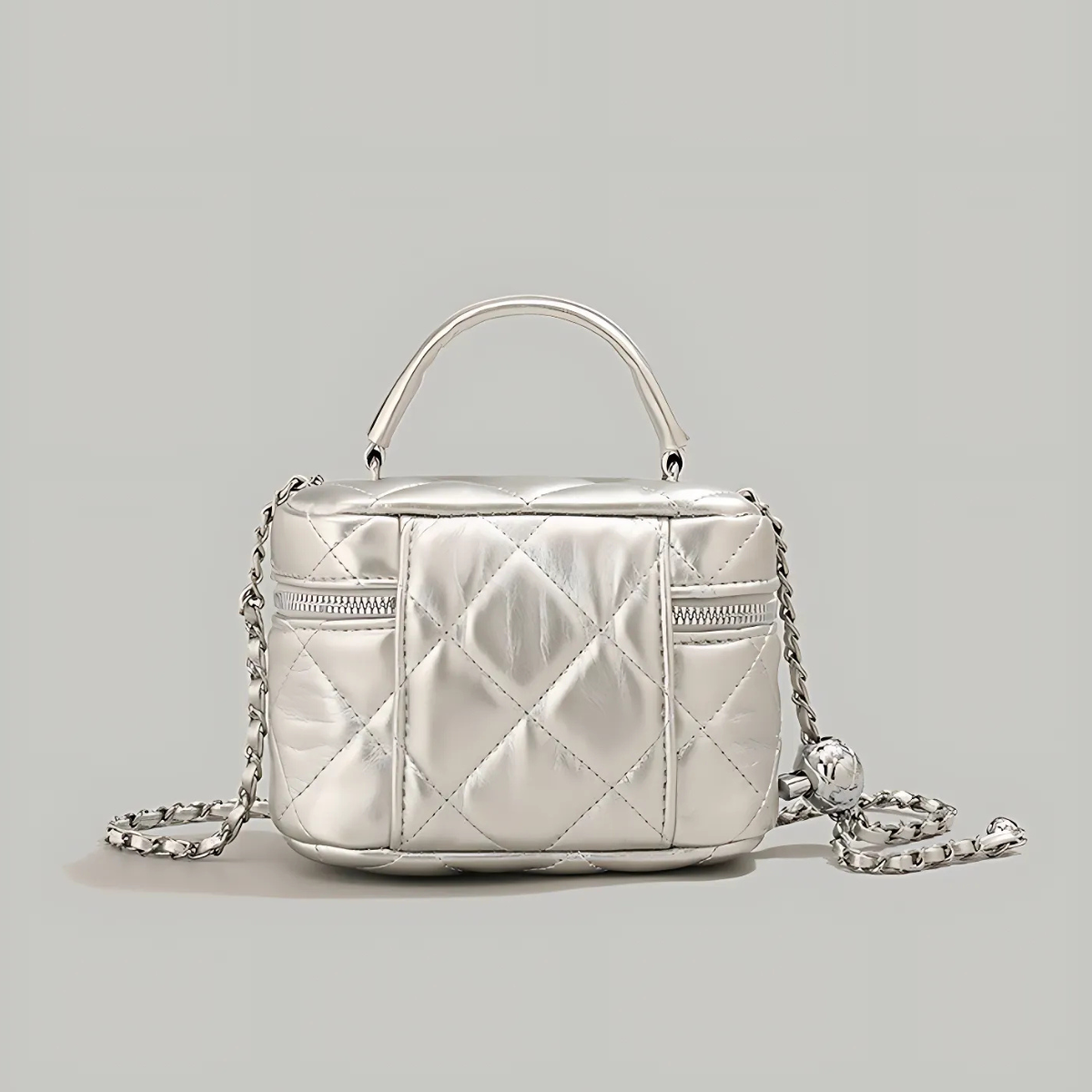 UHE 2503 – túi mini da ánh kim cao cấp, thiết kế thời thượng, 2 màu bạc & đen sang trọng_thumbnail_3