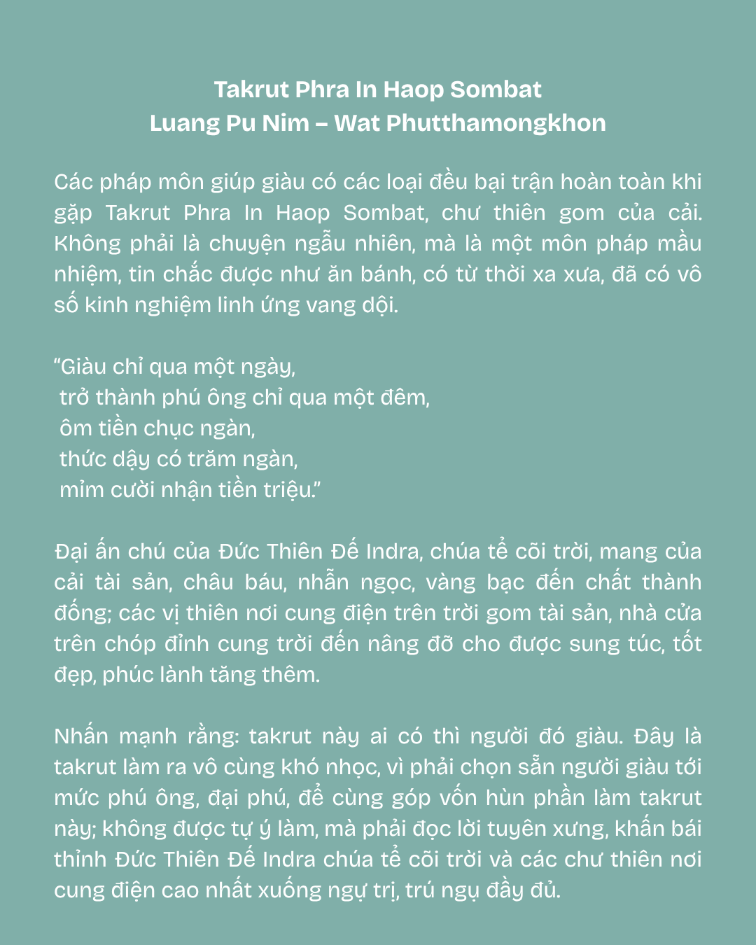 [Hiếm] Takrut Phra In Haop Sombat - Luang Pu Nim