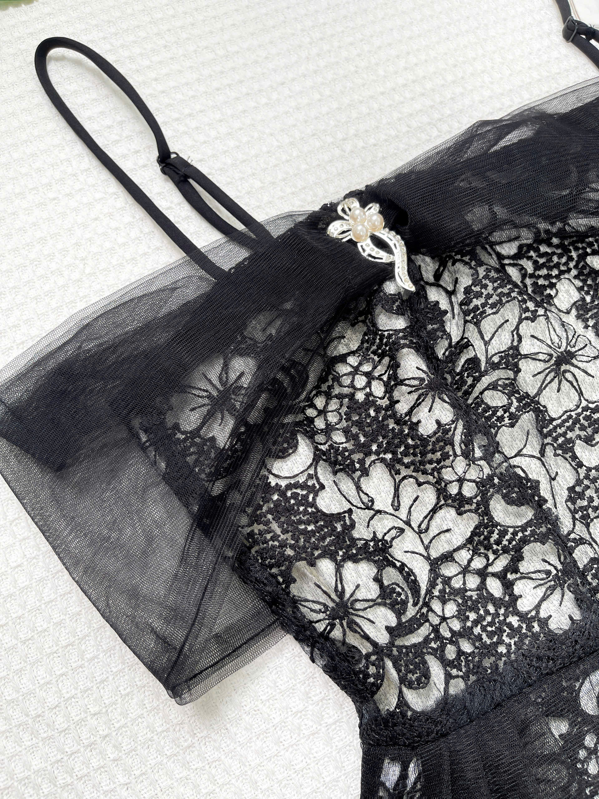 Đầm ren hoa dáng ngắn phối lưới bigsize DA165 dành cho nàng béo mập từ 55-95kg_thumbnail_5