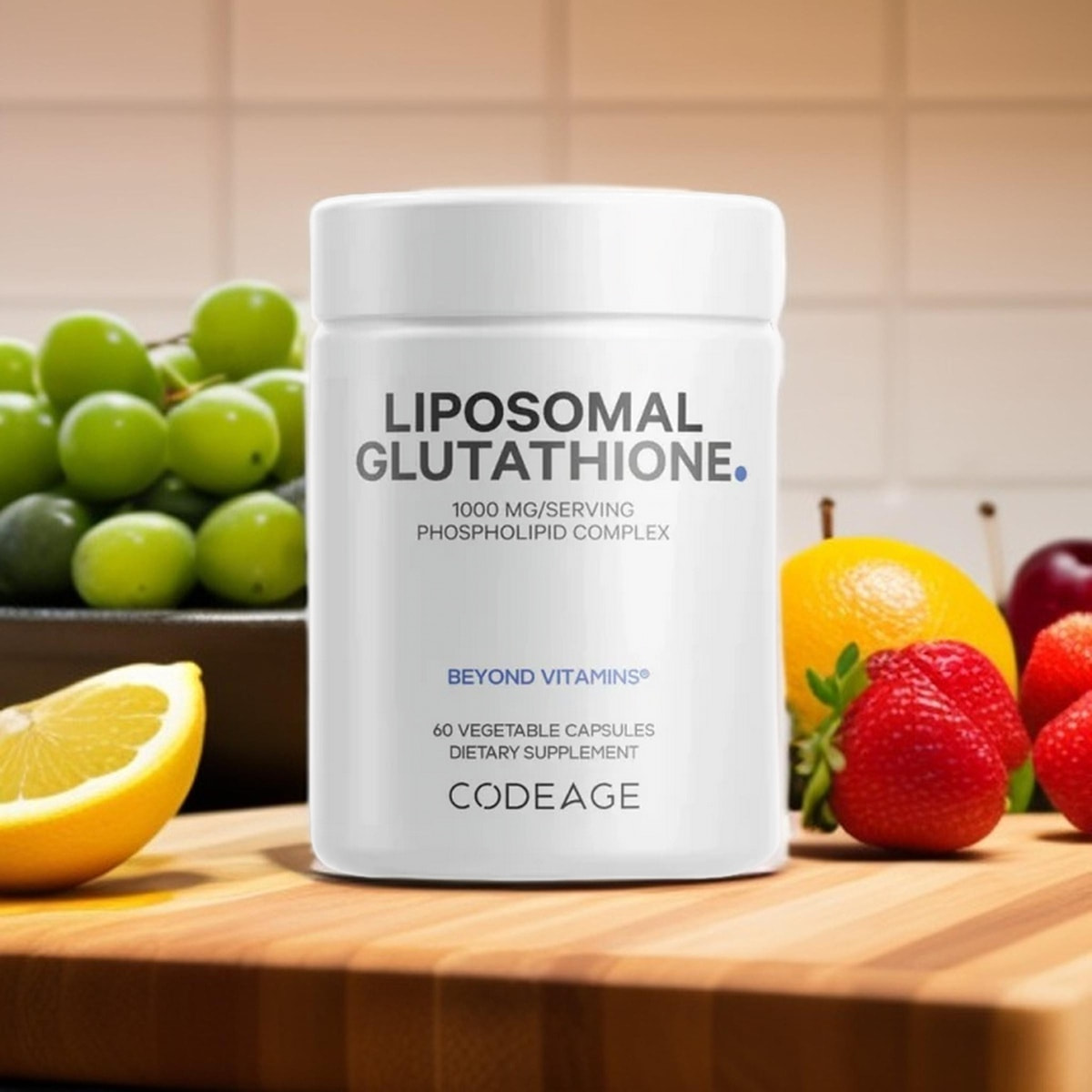 Viên Trắng Da CodeAge Liposomal Glutathione 1000mg 60 Viên - Chống Oxy Hóa & Tăng Cường Sức Khỏe