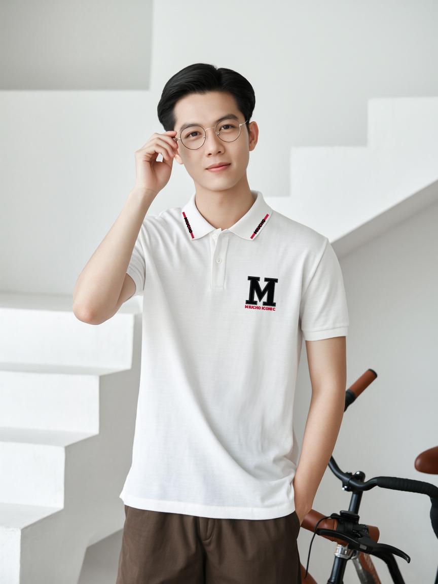 Áo polo cá sấu nam in basic PLCSD2426 Miucho Iconic chất liệu polyester bền nhẹ chống nhăn_thumbnail_5