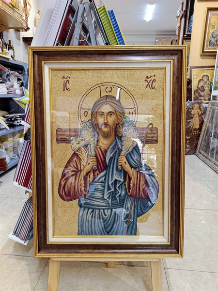 Tranh Dệt Ý Chúa Giesu vác chiên 60x83cm_thumbnail_3