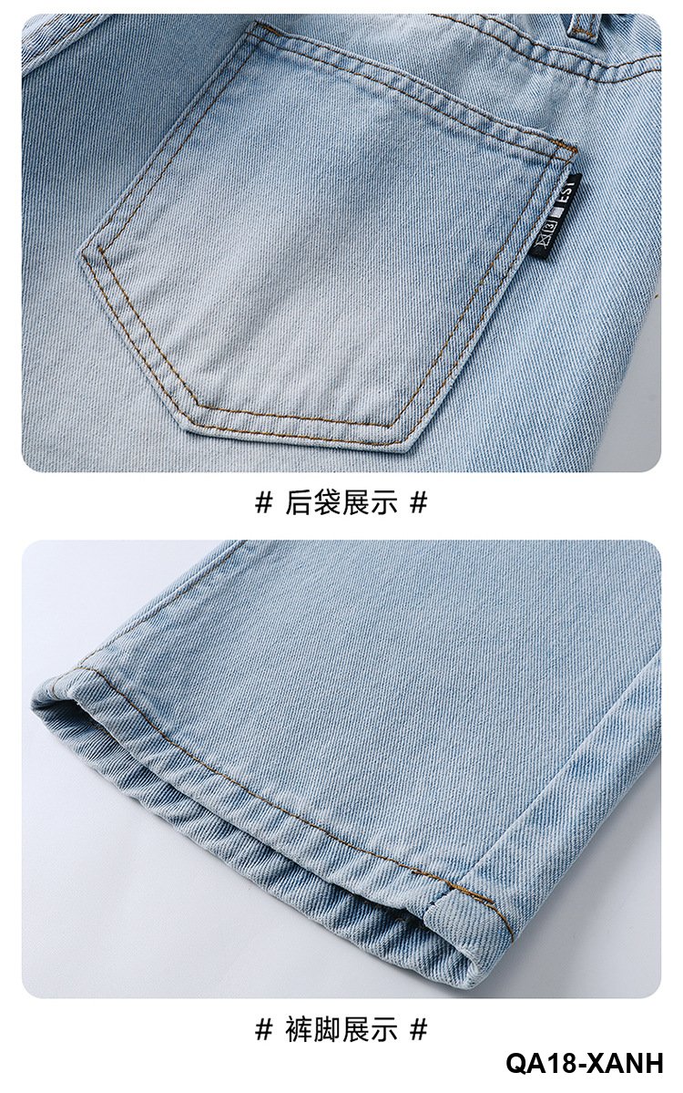 2025Quần jean nam thẳng màu nhạt mùa thu phong cách MỹcleanfitQuần crop đa năng có thiết kế sọc wash_thumbnail_2