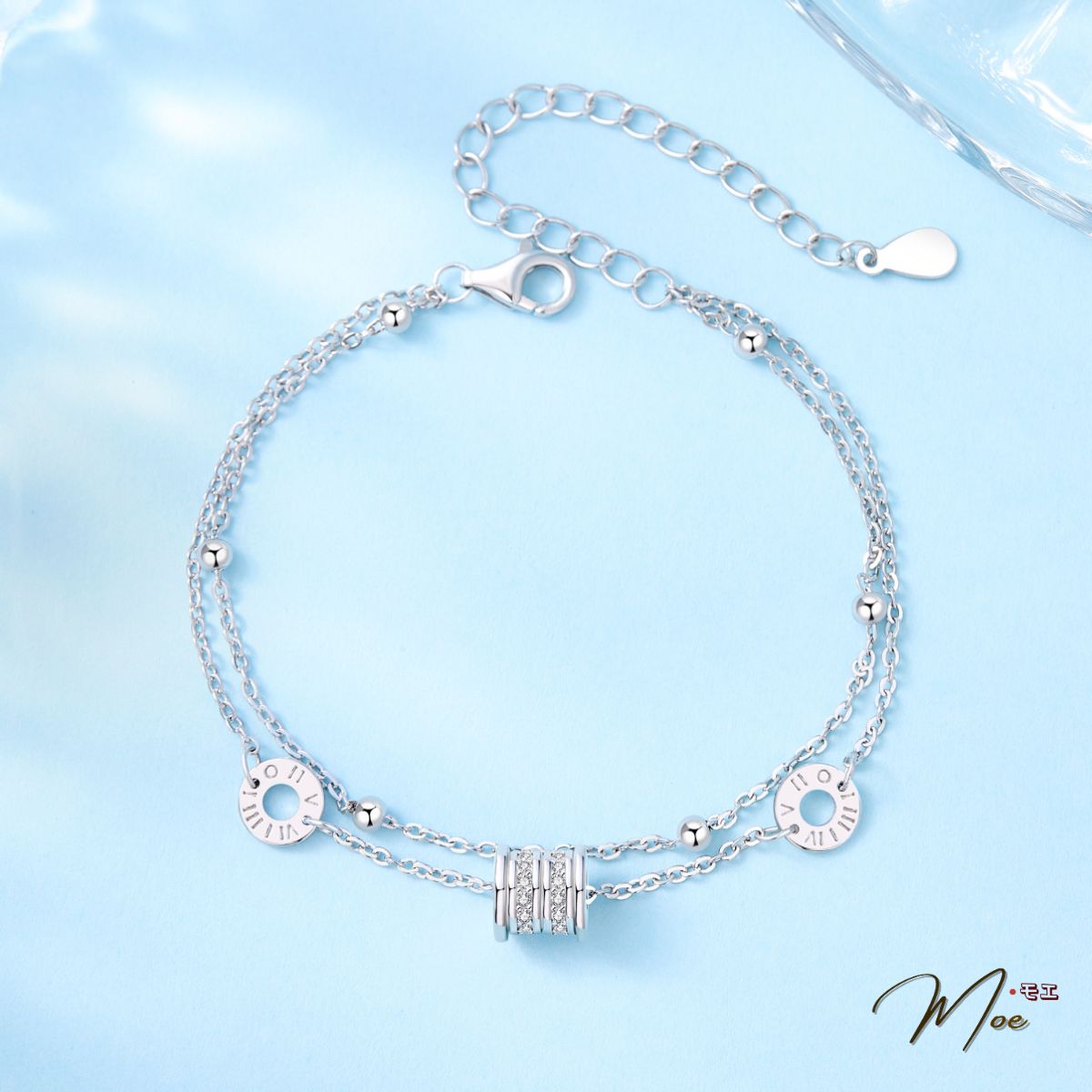 LT652 - Lắc tay lu đá dây xích đôi sang chảnh_thumbnail_2