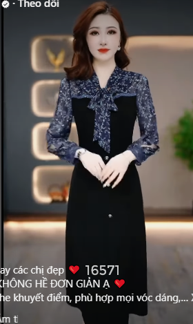 16571-Đầm suông A phối tay voan nhí  cố thắt nơ ( thun nhật, voan)_thumbnail_0