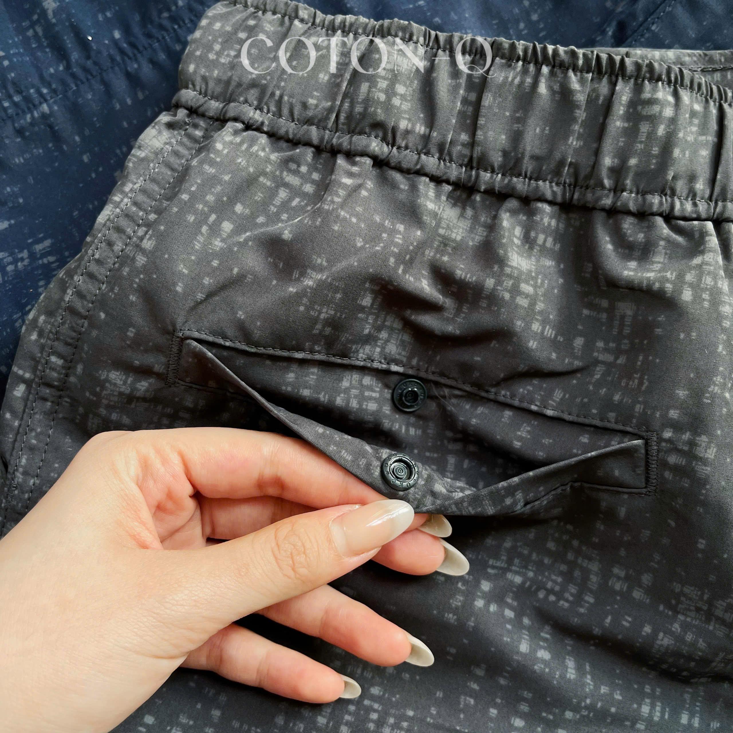 Quần short dù lưng thun xịn ( XÁM )_thumbnail_5