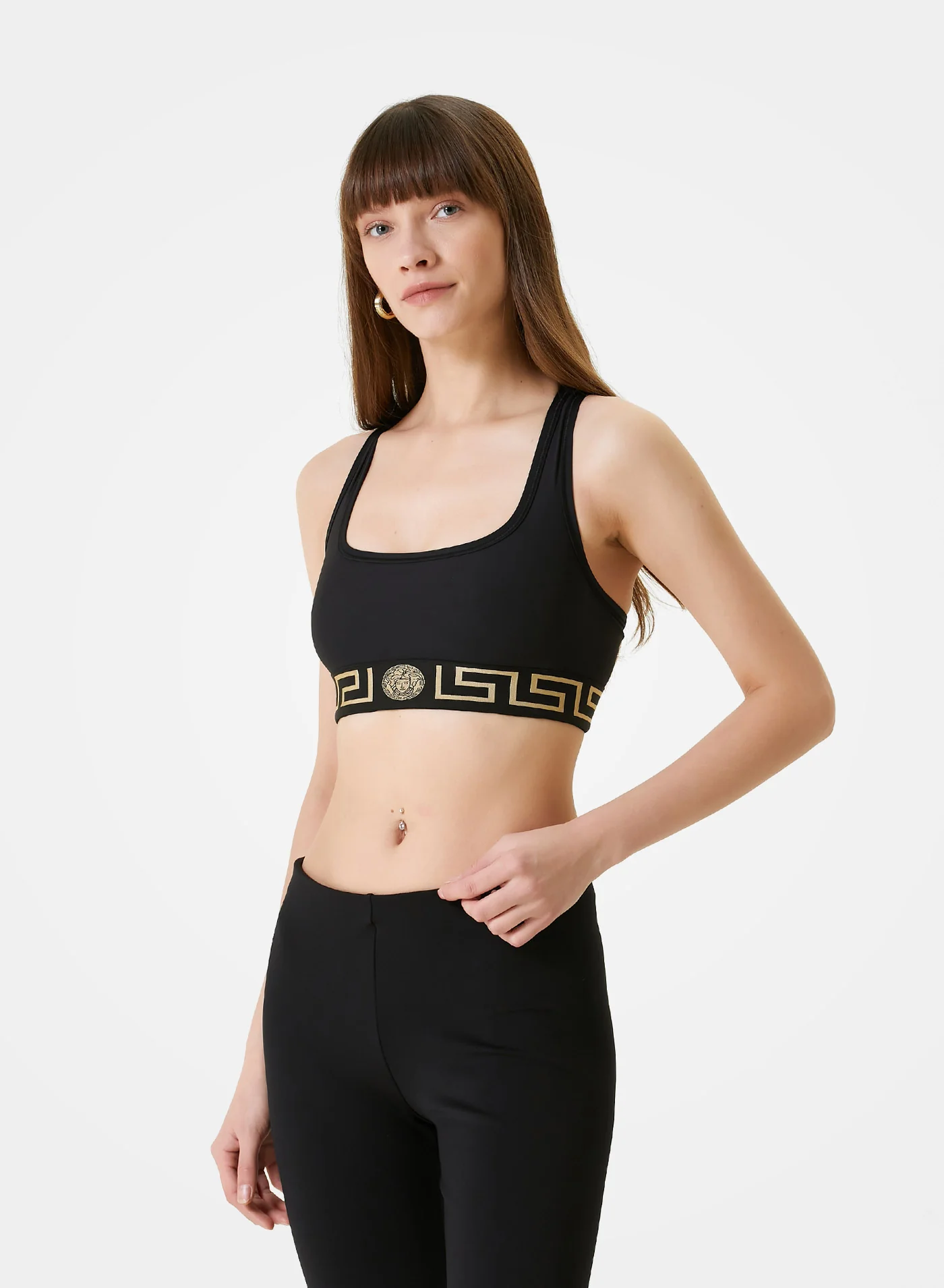 Sports Bra With Black Gold Logo