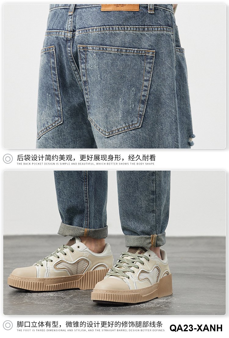 Quần Jeans Rách Phong Cách Retro Mỹ Nam Hợp Thời Trang Quần Ống Rộng Nam Mùa Thu2025Quần dài kiểu dáng mới_thumbnail_6