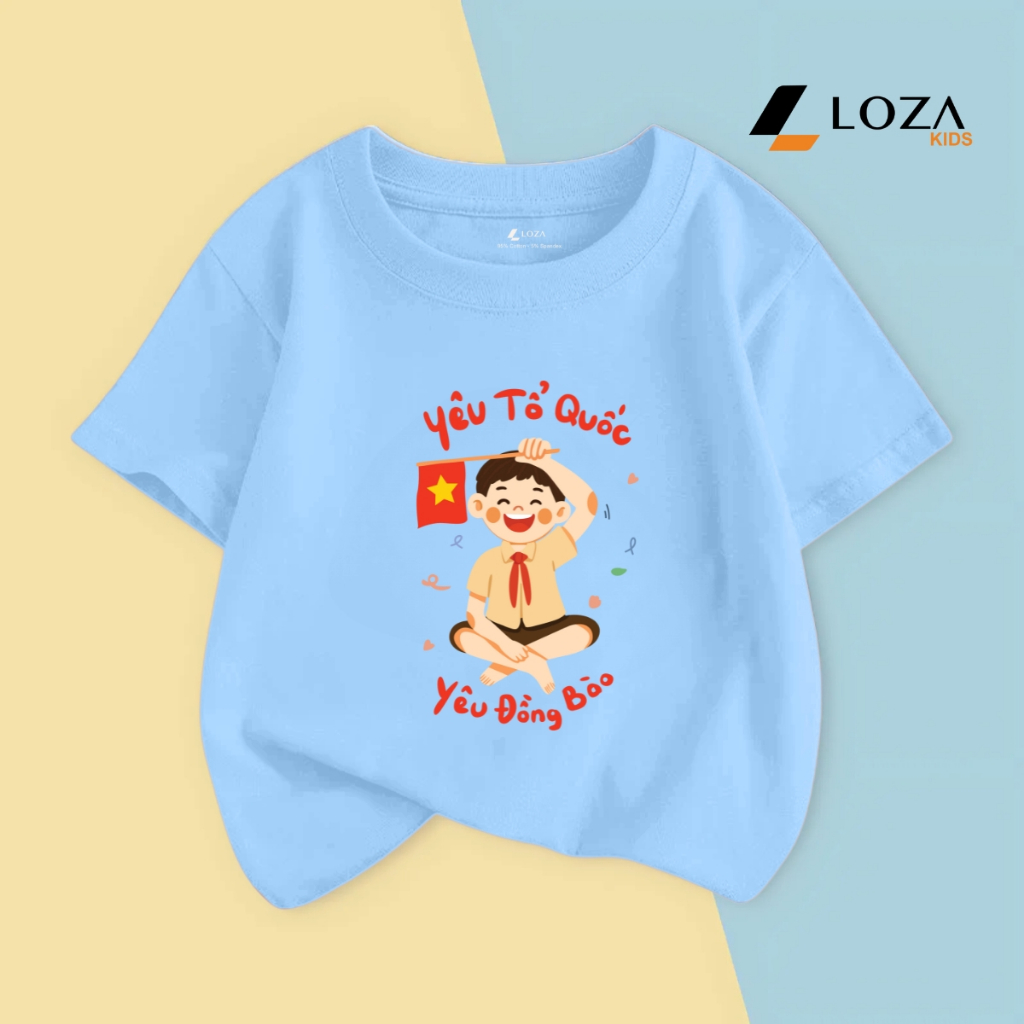 Áo thun trẻ em in hình 'Bé trai Yêu Tổ Quốc - Yêu đồng bào' - Loza Kids AT3174_thumbnail_6