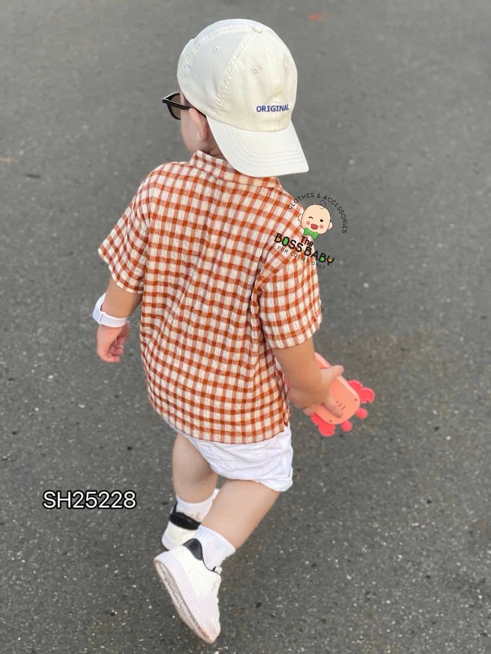 Set bộ sơmi kaki kẻ ô caro cam_thumbnail_1