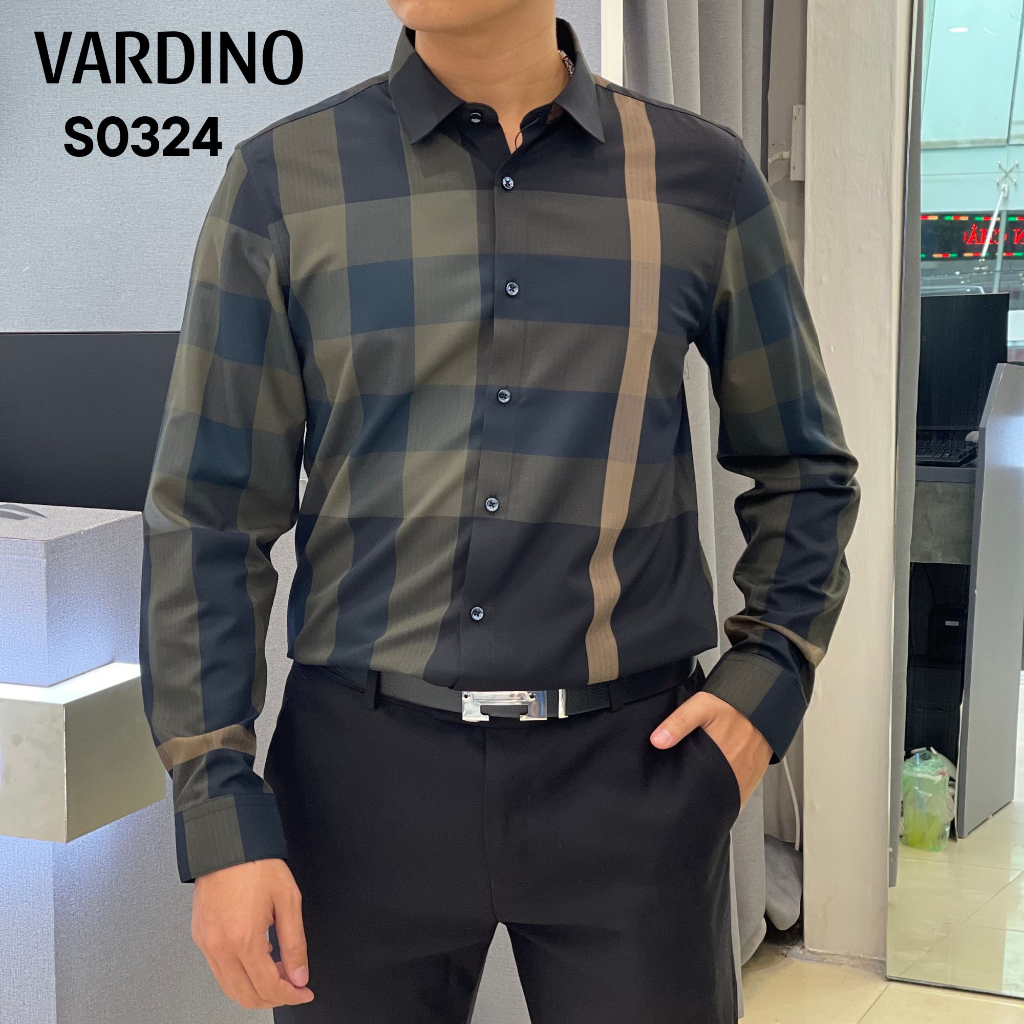 Áo sơ mi kẻ dài tay Vardino S0324_thumbnail_1