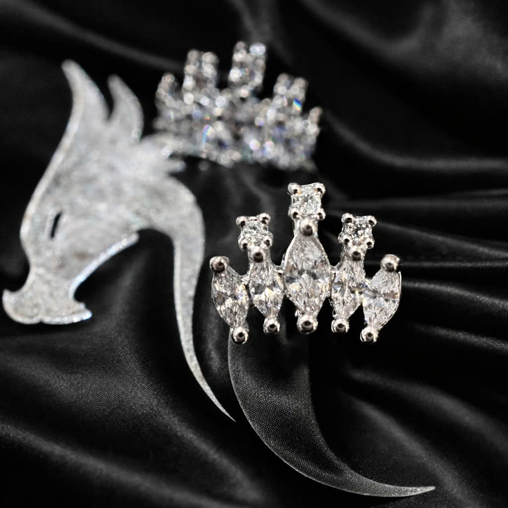 khuyên kiểu 5 cành kim cuơng vương miện dẹt