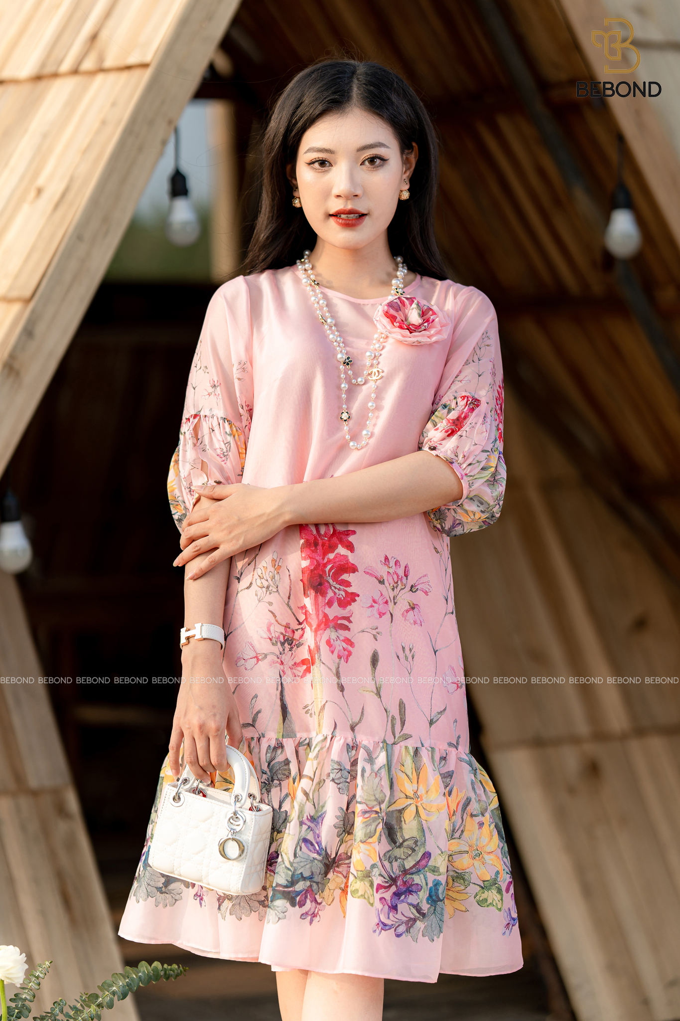 ĐẦM SUÔNG ĐÍNH HOA MÀU HỒNG- EULALIA DRESS_thumbnail_6