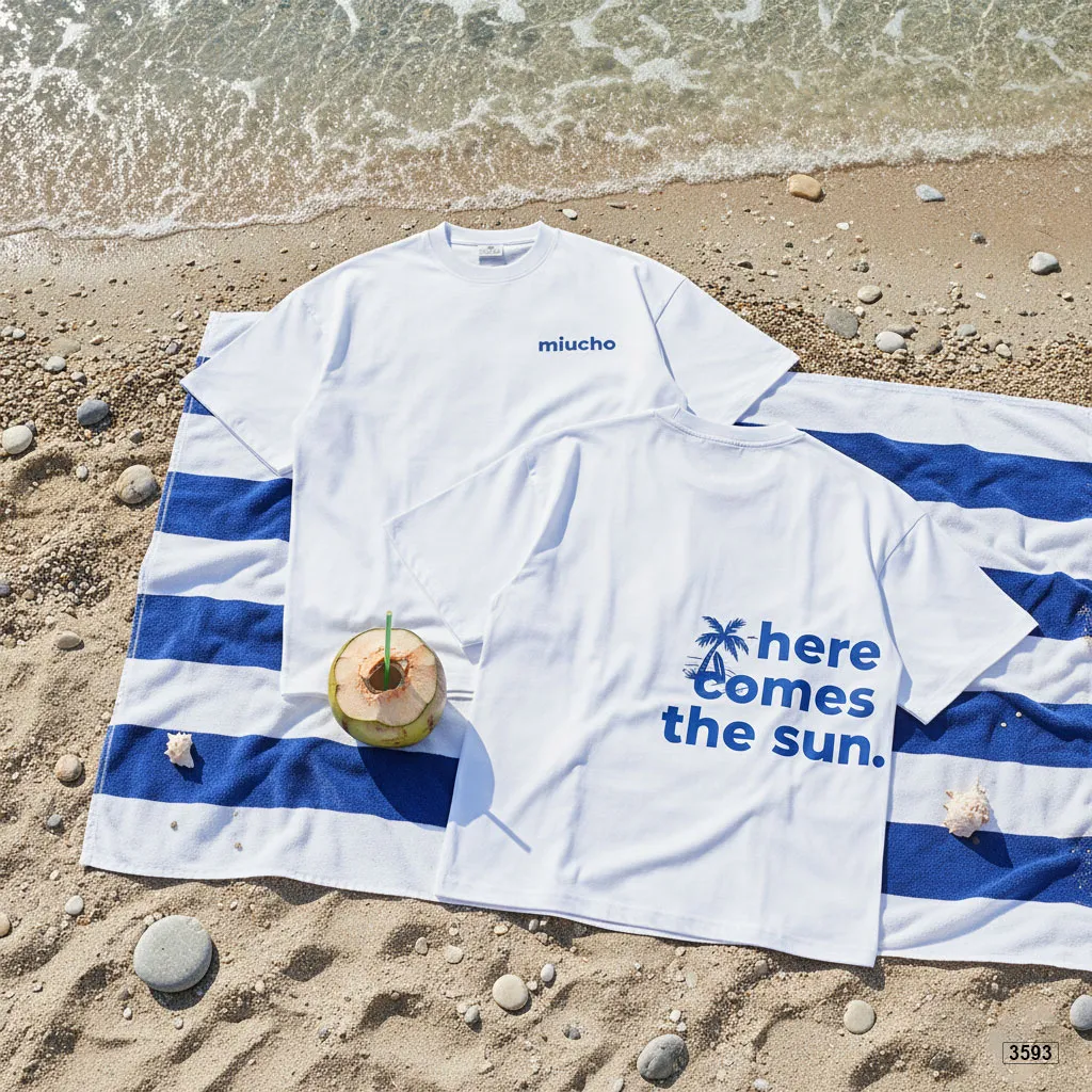 Áo thun boxy nam nữ Here Comes The Sun Miucho 3593_thumbnail_7