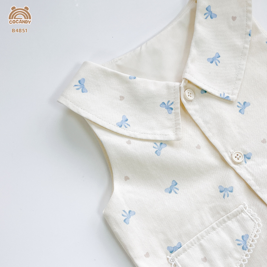 Bộ cộc kaki BE sát nách họa tiết nơ xanh_thumbnail_6