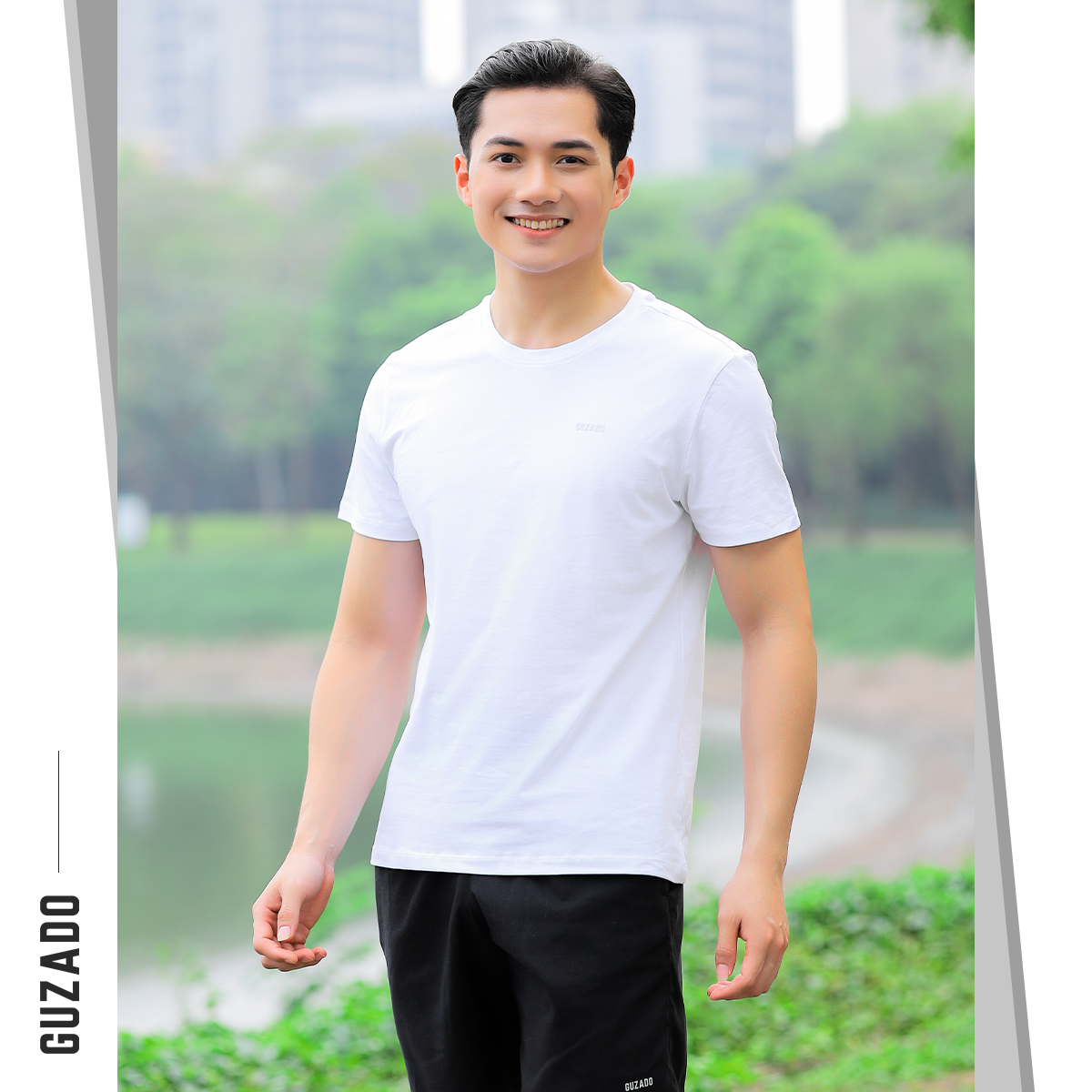Đồ Bộ Guzado Áo Cotton Kết Hợp Quần Gió Basic  BTS03_thumbnail_32