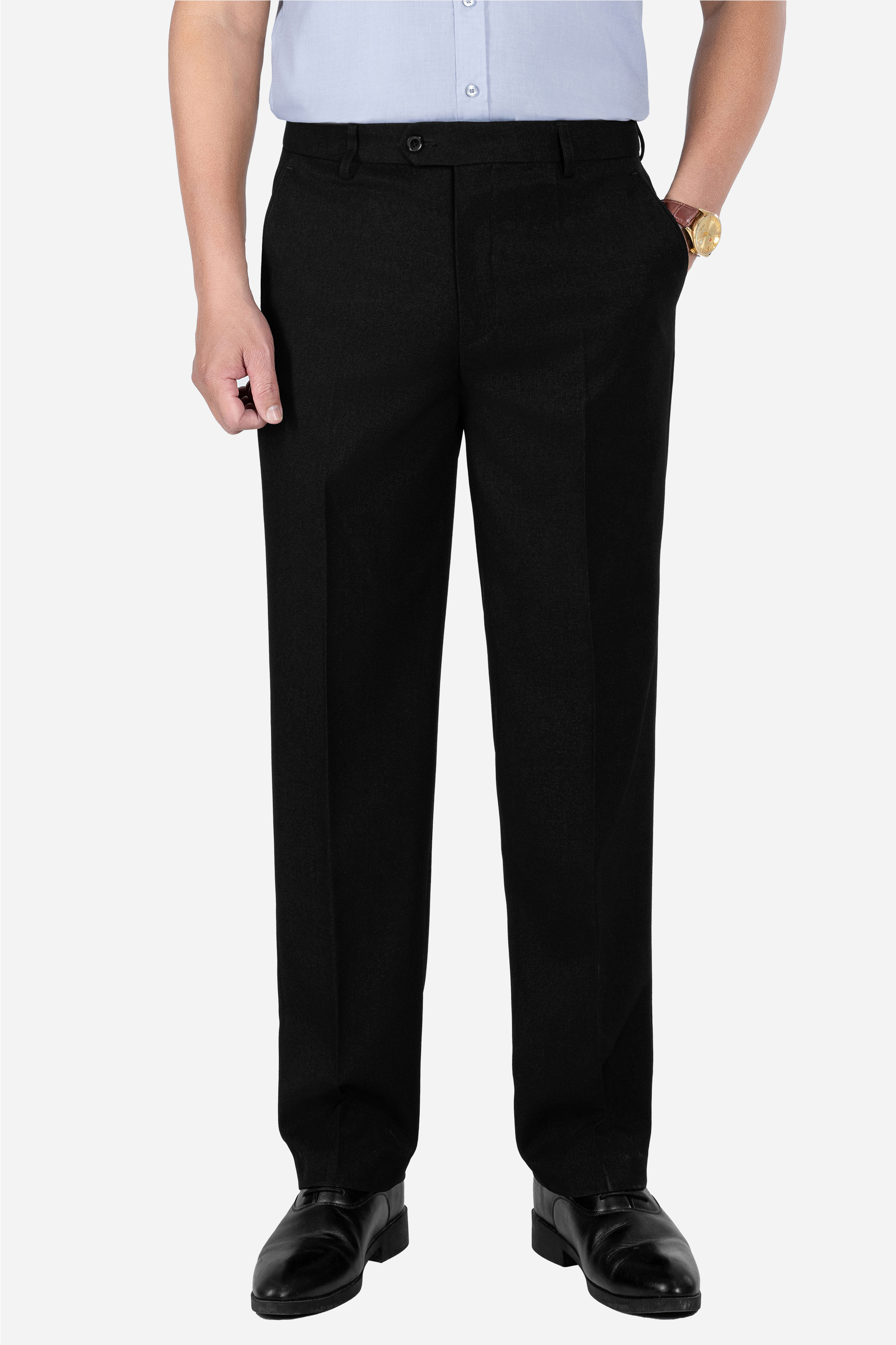 Quần Âu 0 Li Nam Trung Niên ANCHI Chất Liệu Cafe Phom Suông Ống Rộng Màu Đen