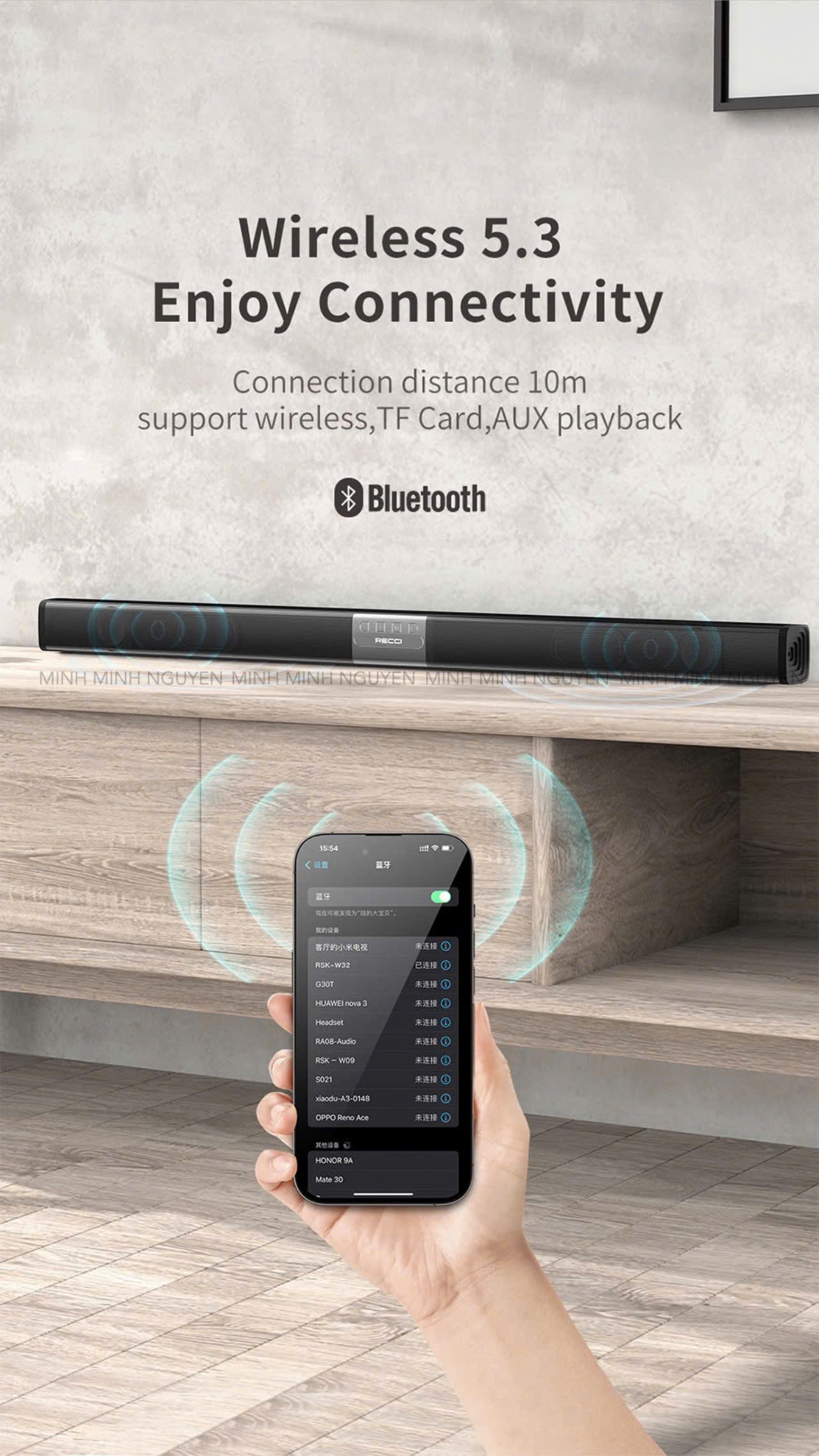 Loa Bluetooth Đen Recci - RSK-W32-BLACK
