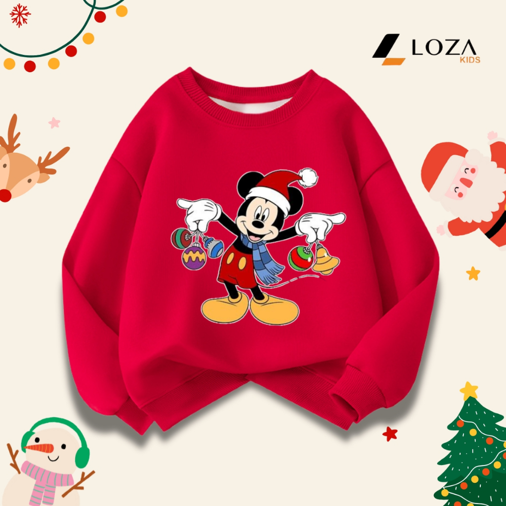 Áo nỉ Noel in hình BST Mickey Christmas cho bé - Loza Kids G0430_thumbnail_8