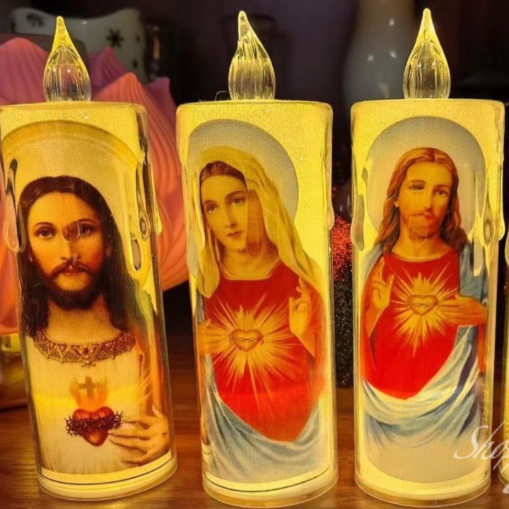 Nến Điện Tử Công Giáo - Nến Công Giáo Đèn Led Hình Chúa Chạy Pin Để Bàn Thờ Chúa - Quà Tặng NS1285_thumbnail_3