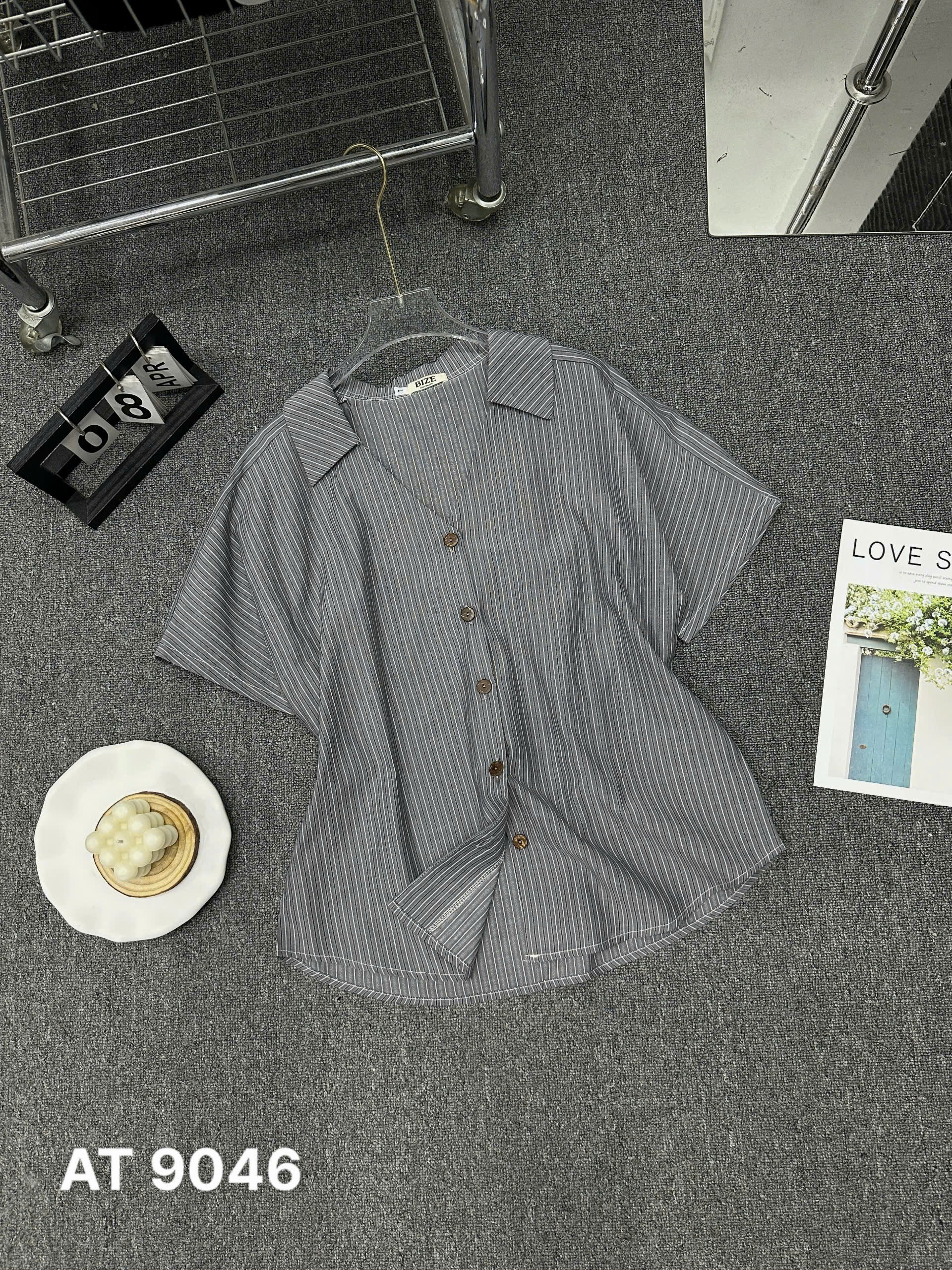 Áo sơ mi form rộng cổ chữ V bigsize AT9046 dành cho nàng béo mập từ 55-90kg_thumbnail_9