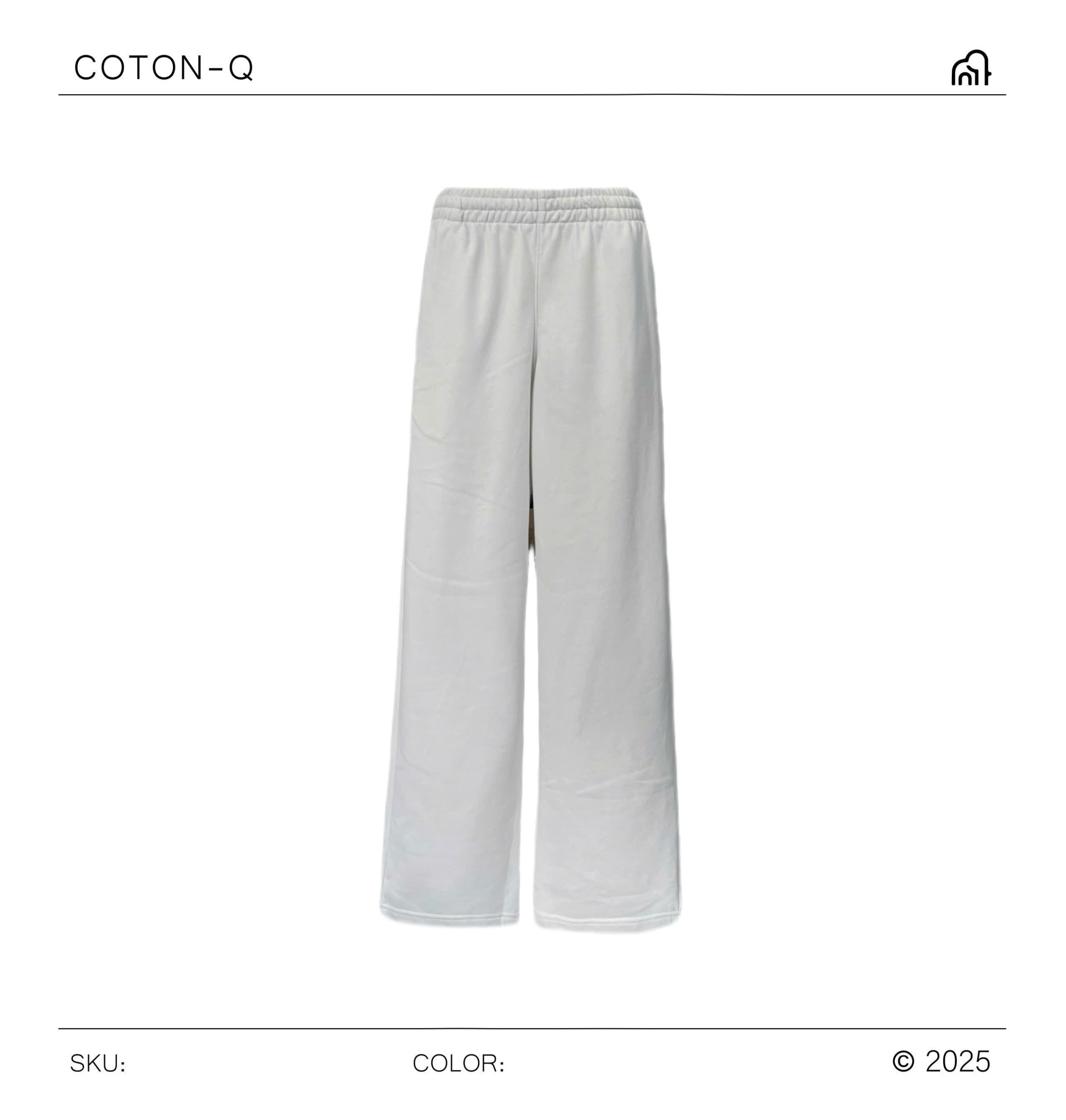 HQ293 Quần suông lưng thun ( GHI )