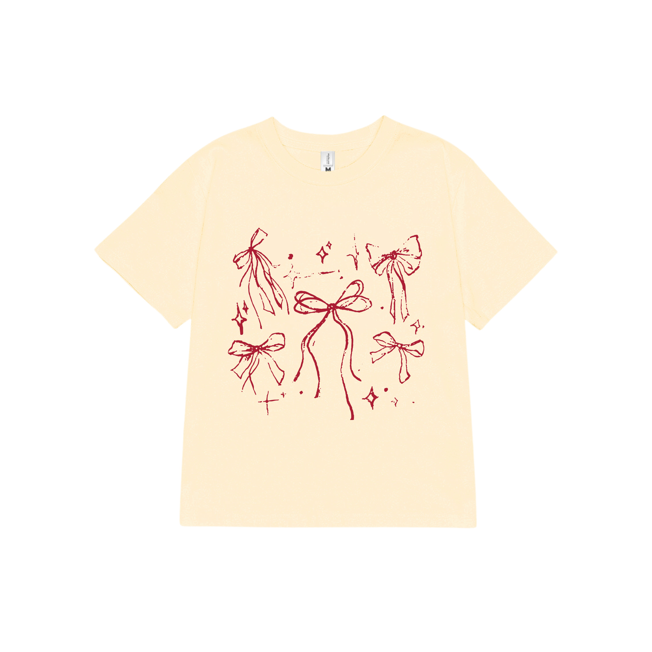 Áo thun baby tee nơ conquette xinh form ôm ABD1311 Miucho tay ngắn cổ tròn hotrend in mix