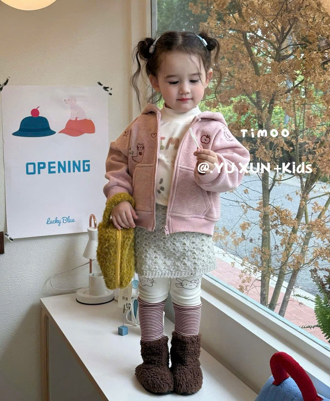 (M126) Áo khoác nỉ lót bông màu hồng_thumbnail_0