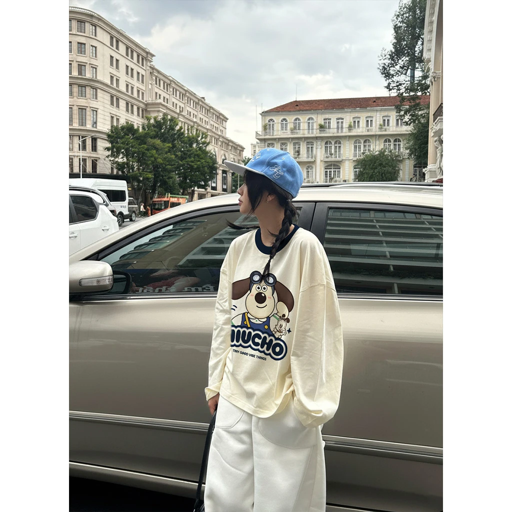 Áo thun boxy tay dài phối cổ Miucho 3122_thumbnail_3